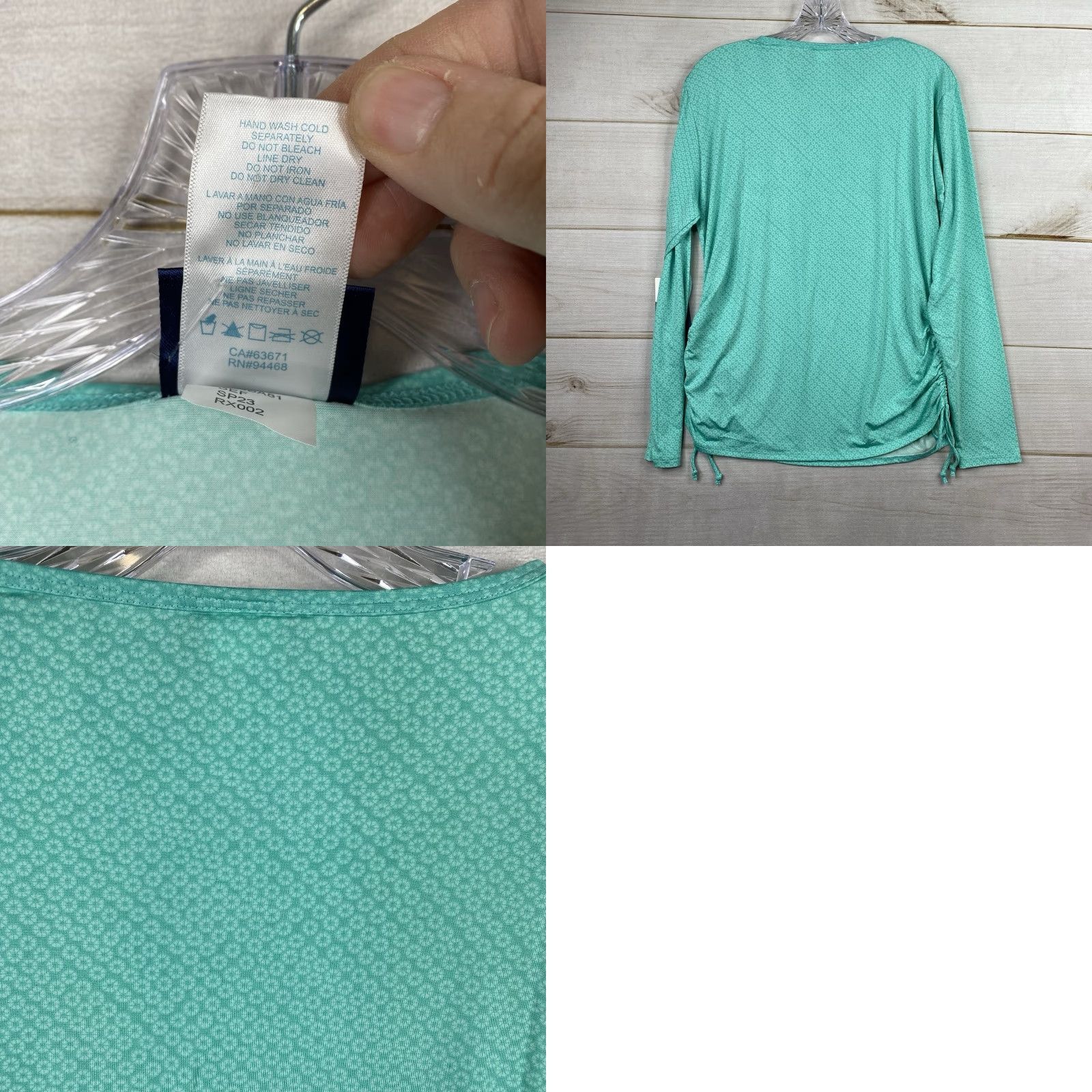 Swims VINTAGE Caribbean Joe Womens Top XL Long Sleeve UPF 30 Beach Sun Protection NWT Green Floral Blouse Shirt Girls Womens Mens NWT Size XL / US 12-14 / IT 48-50 - 8 Thumbnail