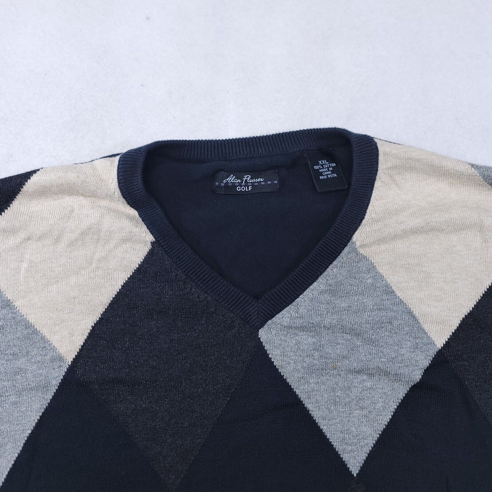 Alan Flusser Alan Flusser Pullover Sweater Mens Size 2XL Black Beige Gray Size US XXL / EU 58 / 5 - 1 Thumbnail