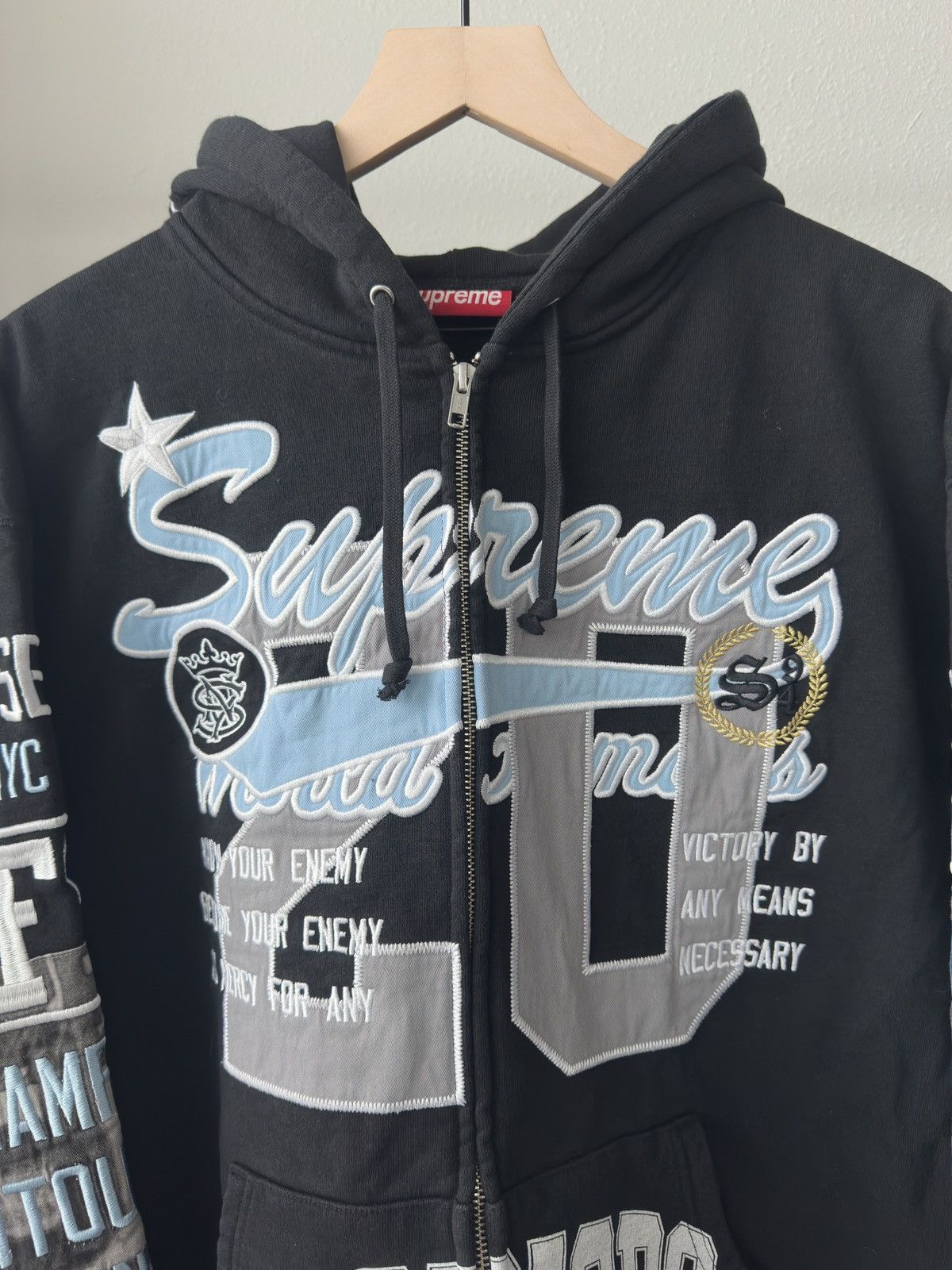 Supreme Supreme Warriors Applique Zip Up Hoodie Black Size US L / EU 52-54 / 3 - 3 Thumbnail