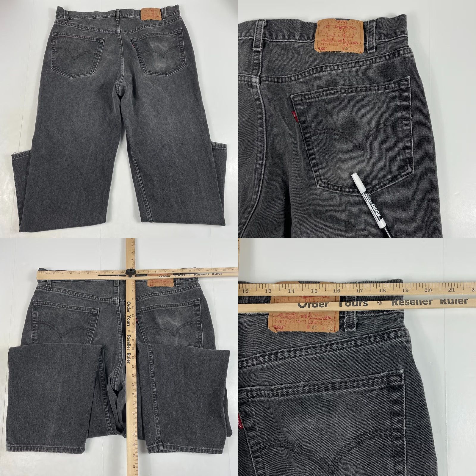 Levi's Levi's 90s Vintage Jeans - Dark Wash, Straight Fit, 40in Waist, 32in Inseam - Relaxed Fit Men's Jeans 5-Pocket Jeans Size US 40 / EU 56 - 8 Thumbnail