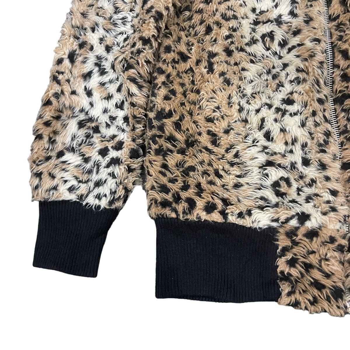 Vintage Designer Leopard Print Faux Fur Shearling Hoodie Jacket Size M / US 6-8 / IT 42-44 - 6 Thumbnail