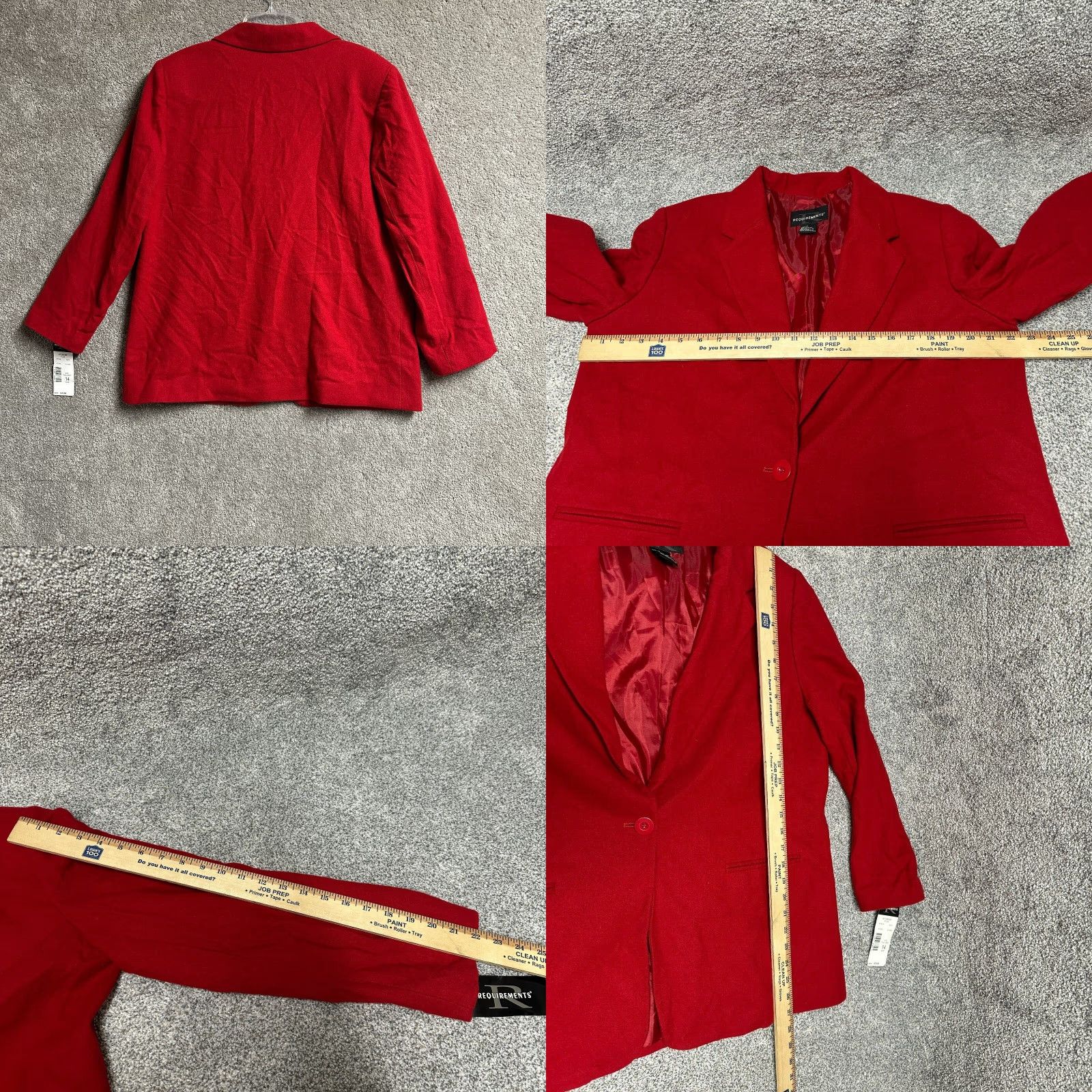 Vintage VINTAGE Requirements Blazer Women 14 Wool Blend Office Classic Tailored 80s 90s Red Women Size XL / US 12-14 / IT 48-50 - 8 Thumbnail