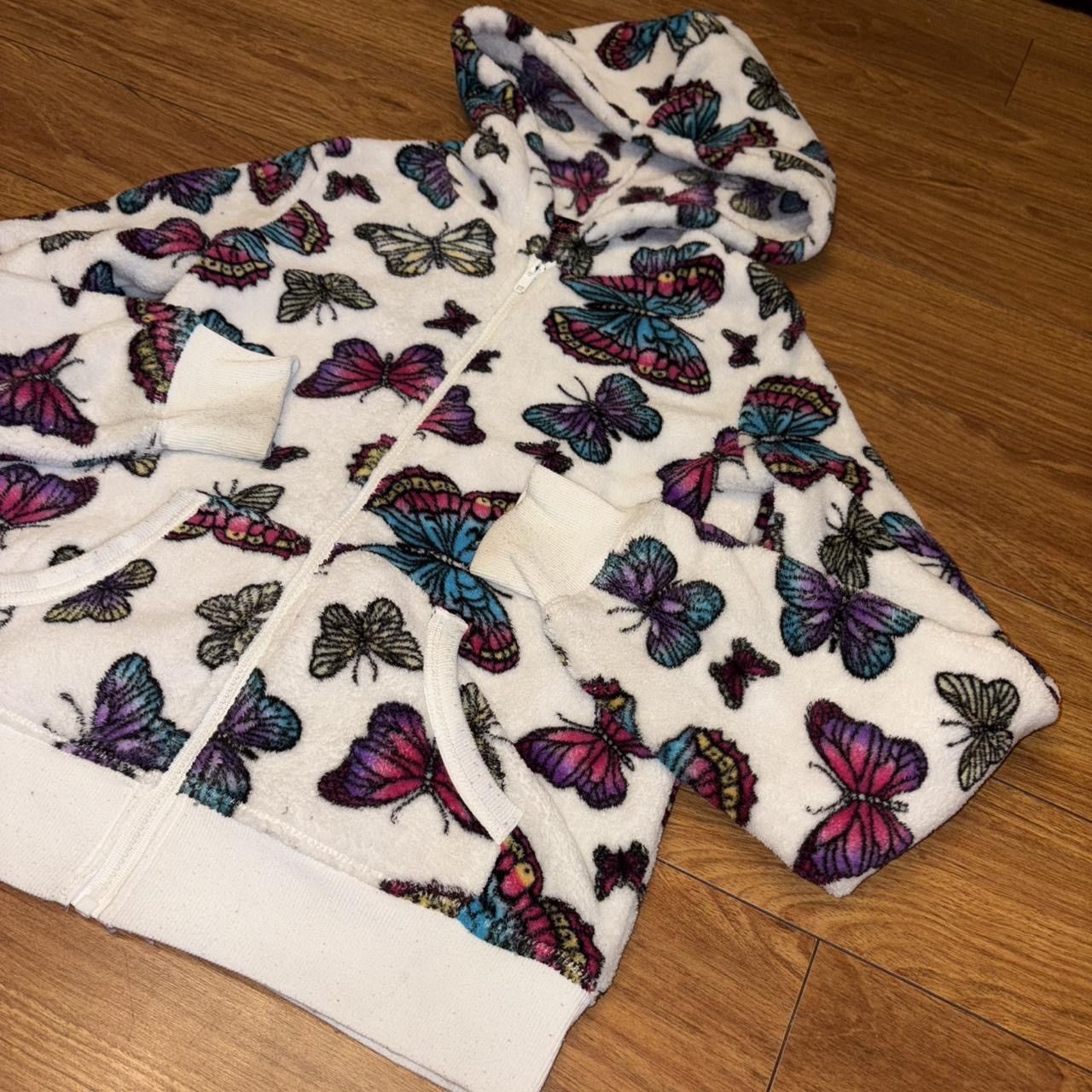 Other Y2K butterfly print zip up fleece hoodie Size XS / US 0-2 / IT 36-38 - 2 Thumbnail