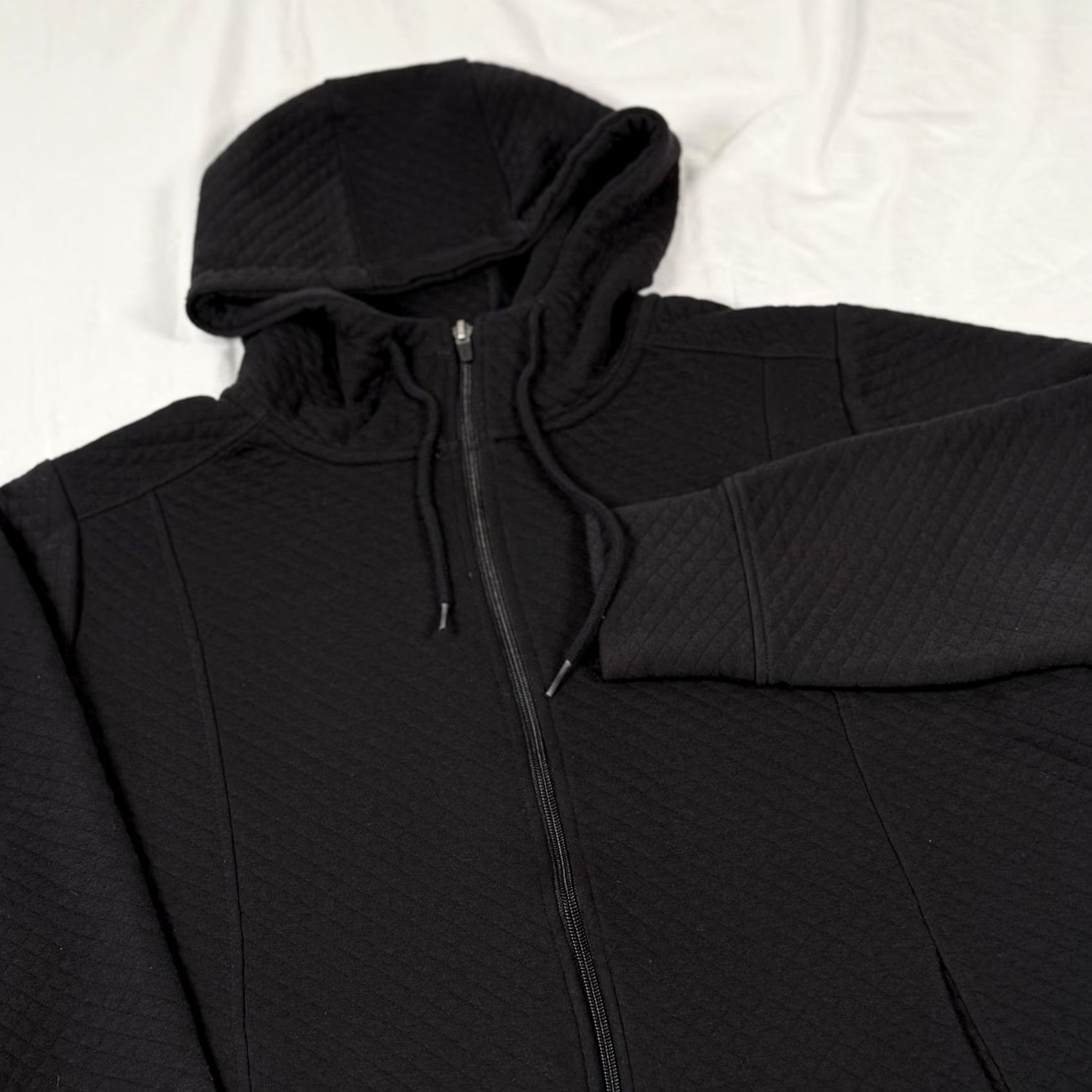 Vintage RBX Womens Plus Hooded Full Zip Quilted Jacket 2X Black Pockets Lightweight Activewear Jacket Modern Casual Sportswear Size XXL / US 16-18 / IT 52-54 - 2 Thumbnail