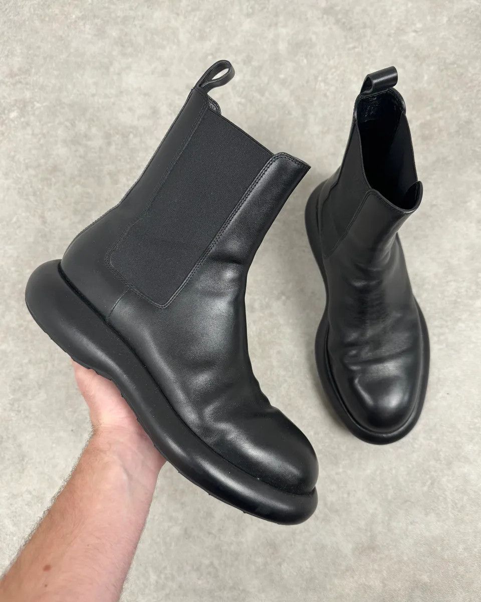 Jil Sander Black Ankle Leather Combat Boots