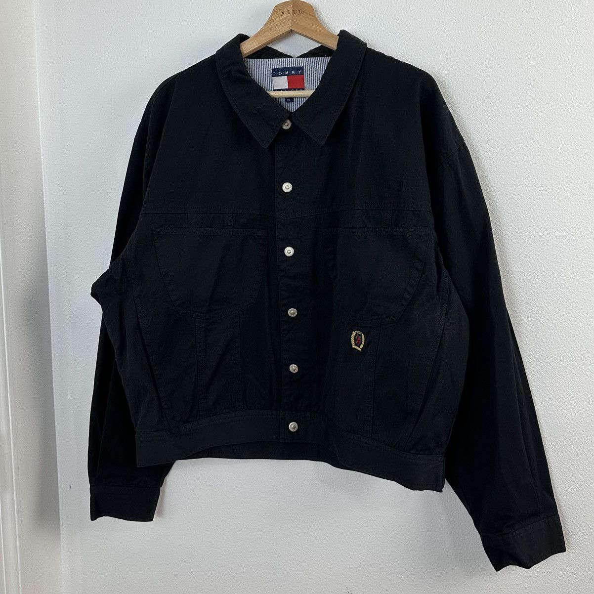 Tommy Hilfiger × Vintage Vintage Tommy Hilfiger Lion Crest Trucker Jacket XL Size US XL / EU 56 / 4 - 4 Thumbnail