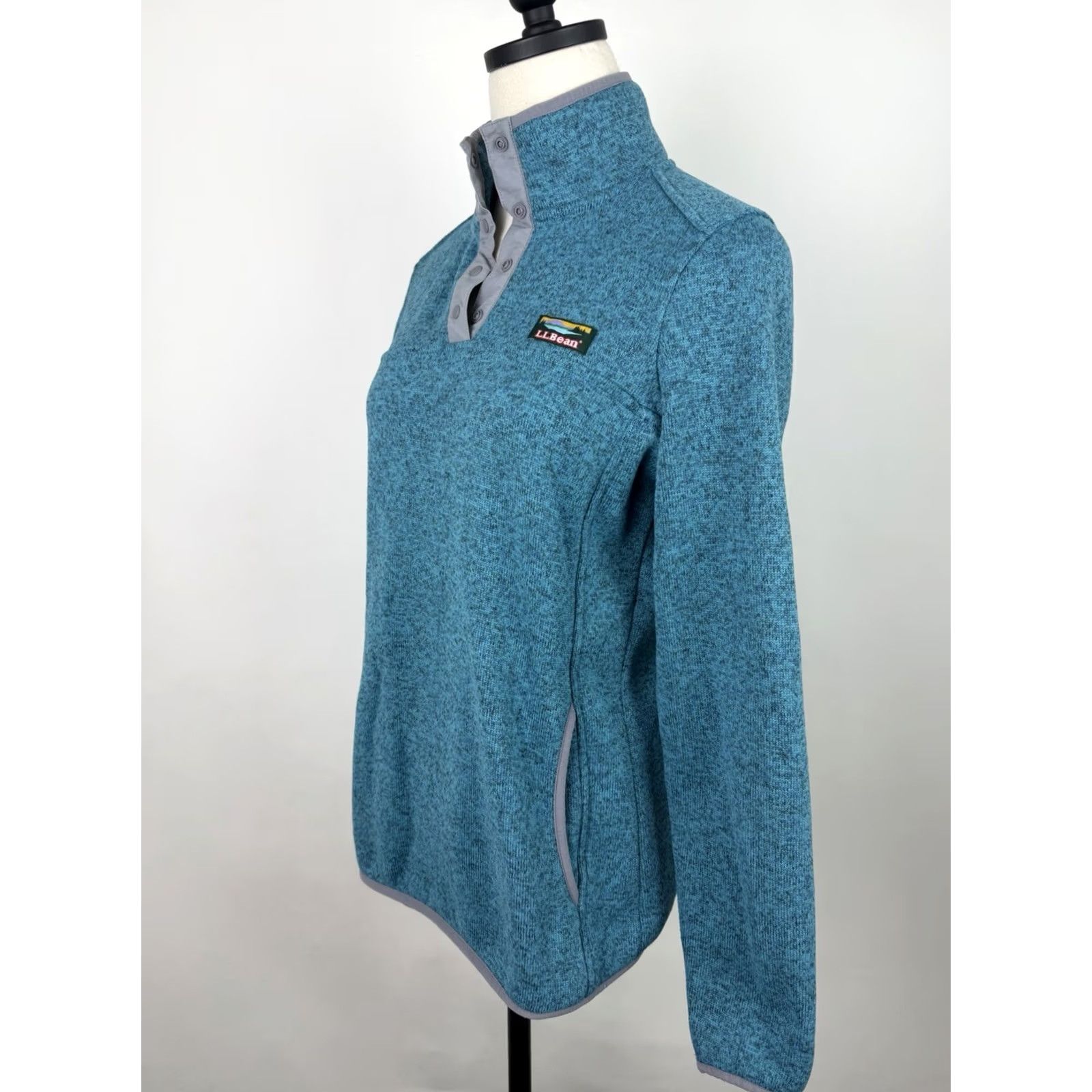 Vintage VINTAGE LL Bean Fleece Pullover Womens Small Regular Pockets Teal Blue 1/4 Snap Closure Logo Sweatshirt Size S Womens Size S / US 4 / IT 40 - 5 Thumbnail