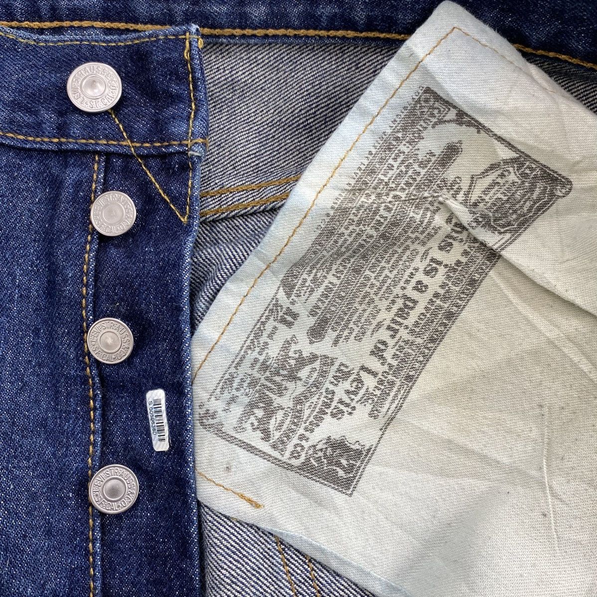 Levi's Vintage Clothing 2000s Vintage Levis 501 Painted 38x34 Blue Jeans Size US 38 / EU 54 - 10 Thumbnail