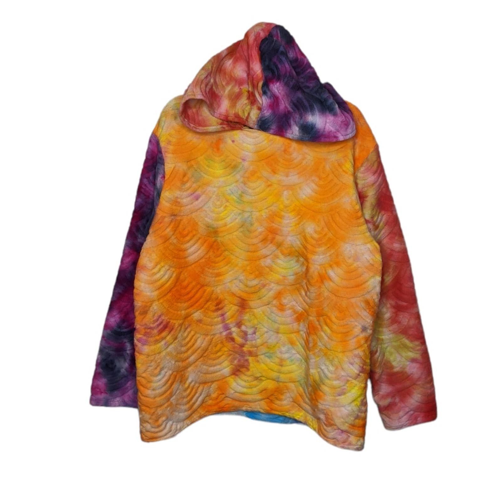 Vintage Custom Ice Tie Dye Hoodie Sweatshirt Colorblock