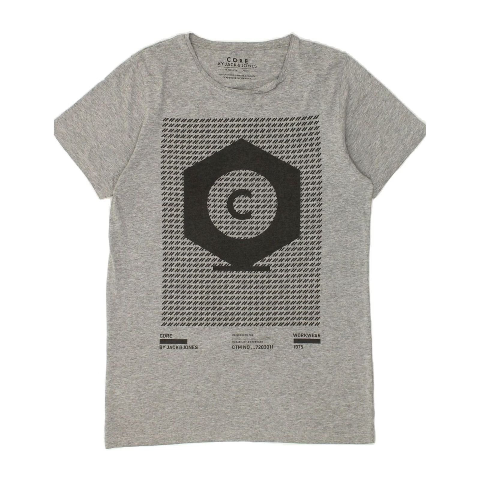 Jack & Jones JACK & JONES Mens Graphic T-Shirt Top Small Grey AZ53 Size US S / EU 44-46 / 1 - 2 Thumbnail