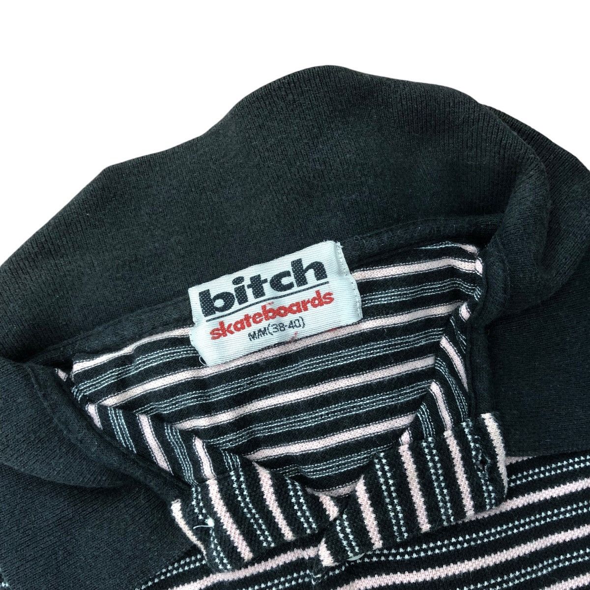 Vintage Vintage 90s BITCH SKATEBOARD STRIPE Usa Skate Polo Shirt Size US M / EU 48-50 / 2 - 7 Thumbnail