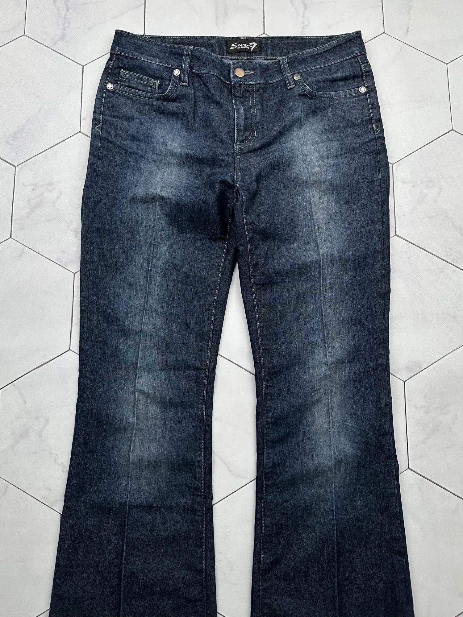 Vintage Vintage Light Faded Flare Pants E2(B8) Size 31" - 2 Thumbnail