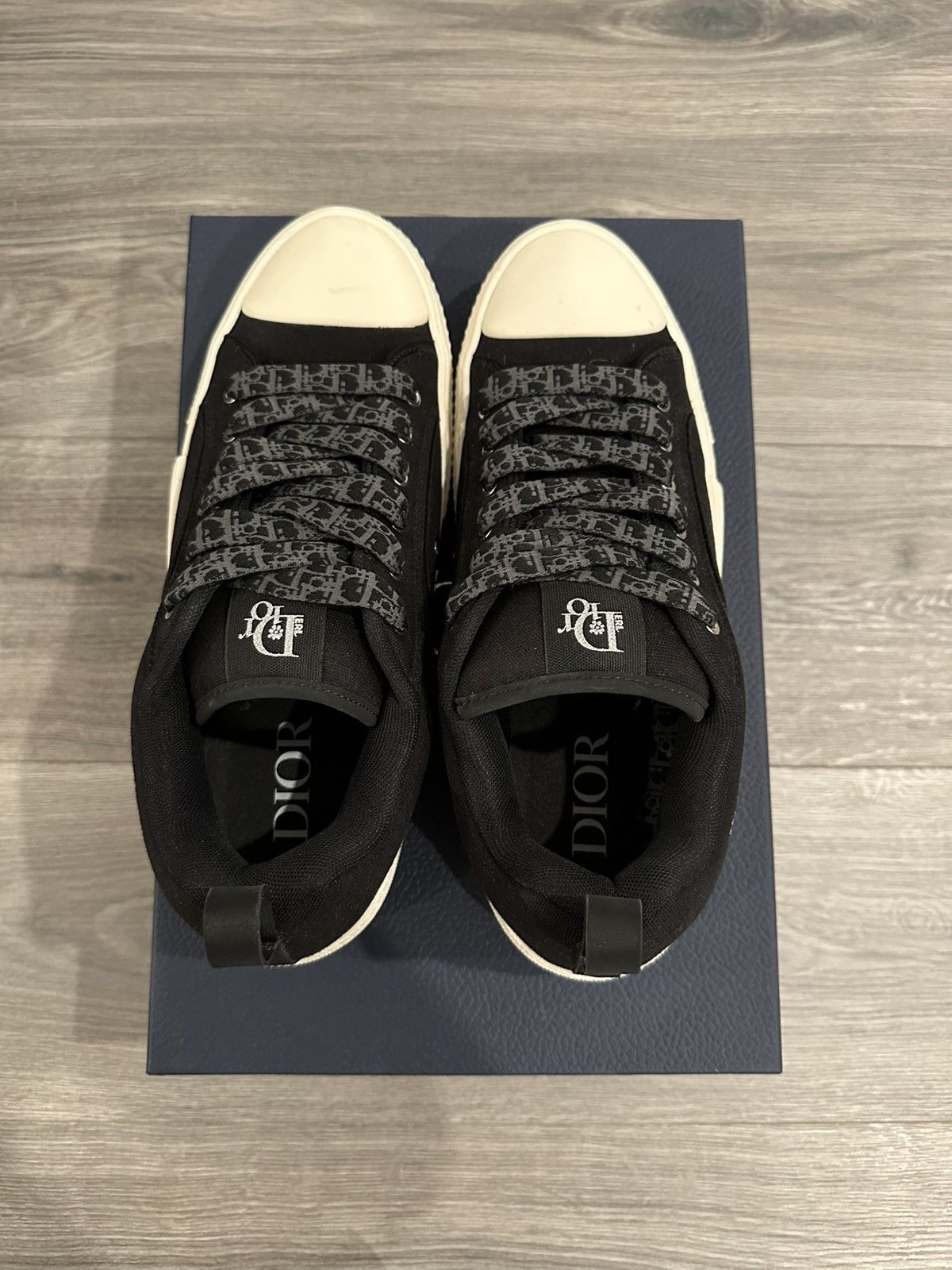 Dior Dior x ERL - B23 Skater Black Cotton Canvas Low Top Sneakers Size US 9.5 / EU 42-43 - 3 Thumbnail