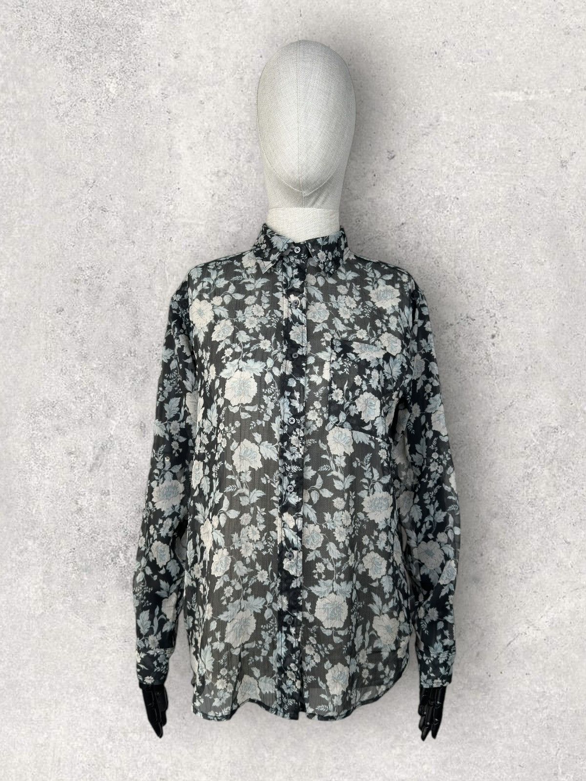 Denim & Supply Ralph Lauren DENIM & SUPPLY RALPH LAUREN Blouse Floral Sheer Crepe Shirt Size M / US 6-8 / IT 42-44 - 1 Thumbnail