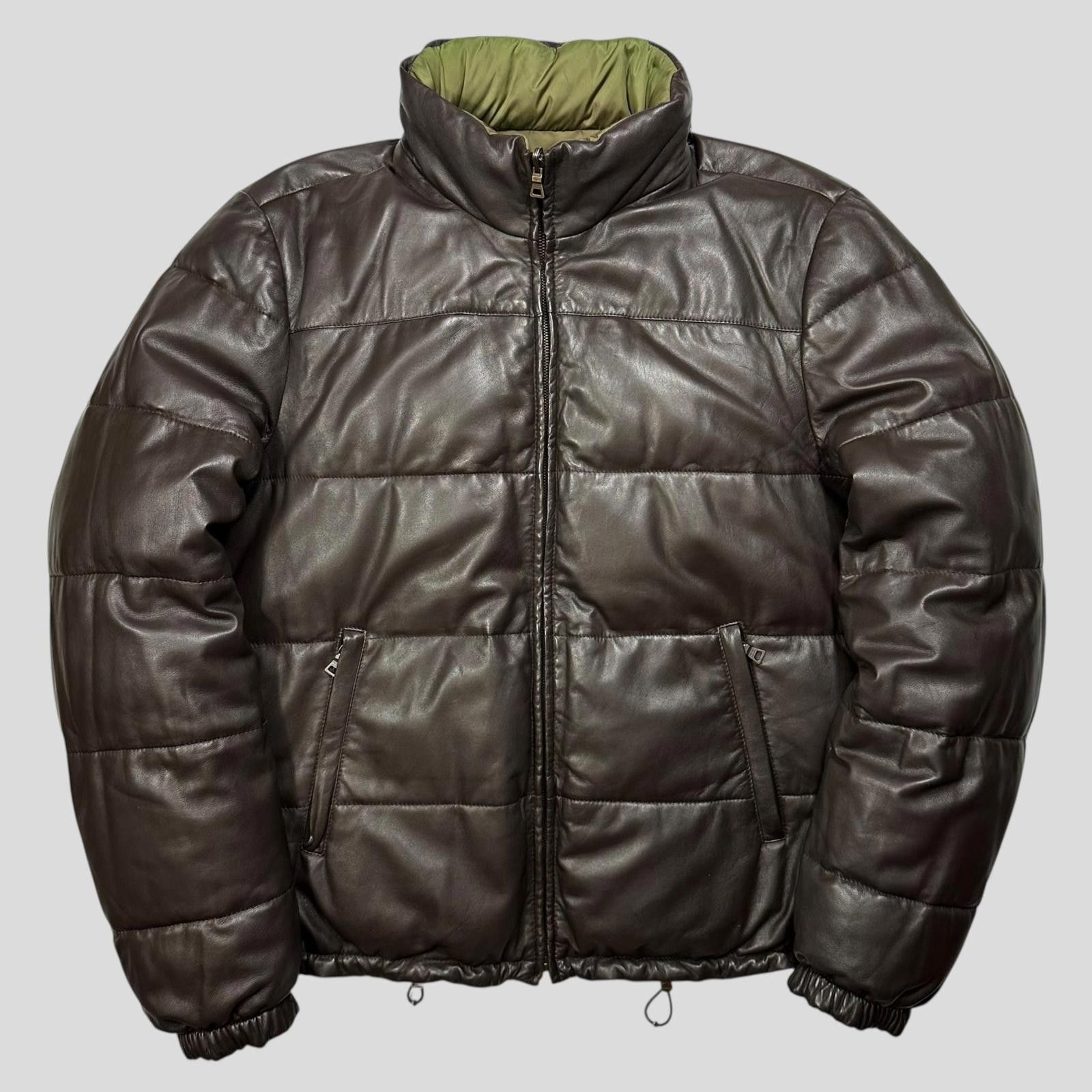 Prada Prada 2012 Leather Reversible Logo Nylon Puffer Jacket - L Size US L / EU 52-54 / 3 - 7 Thumbnail