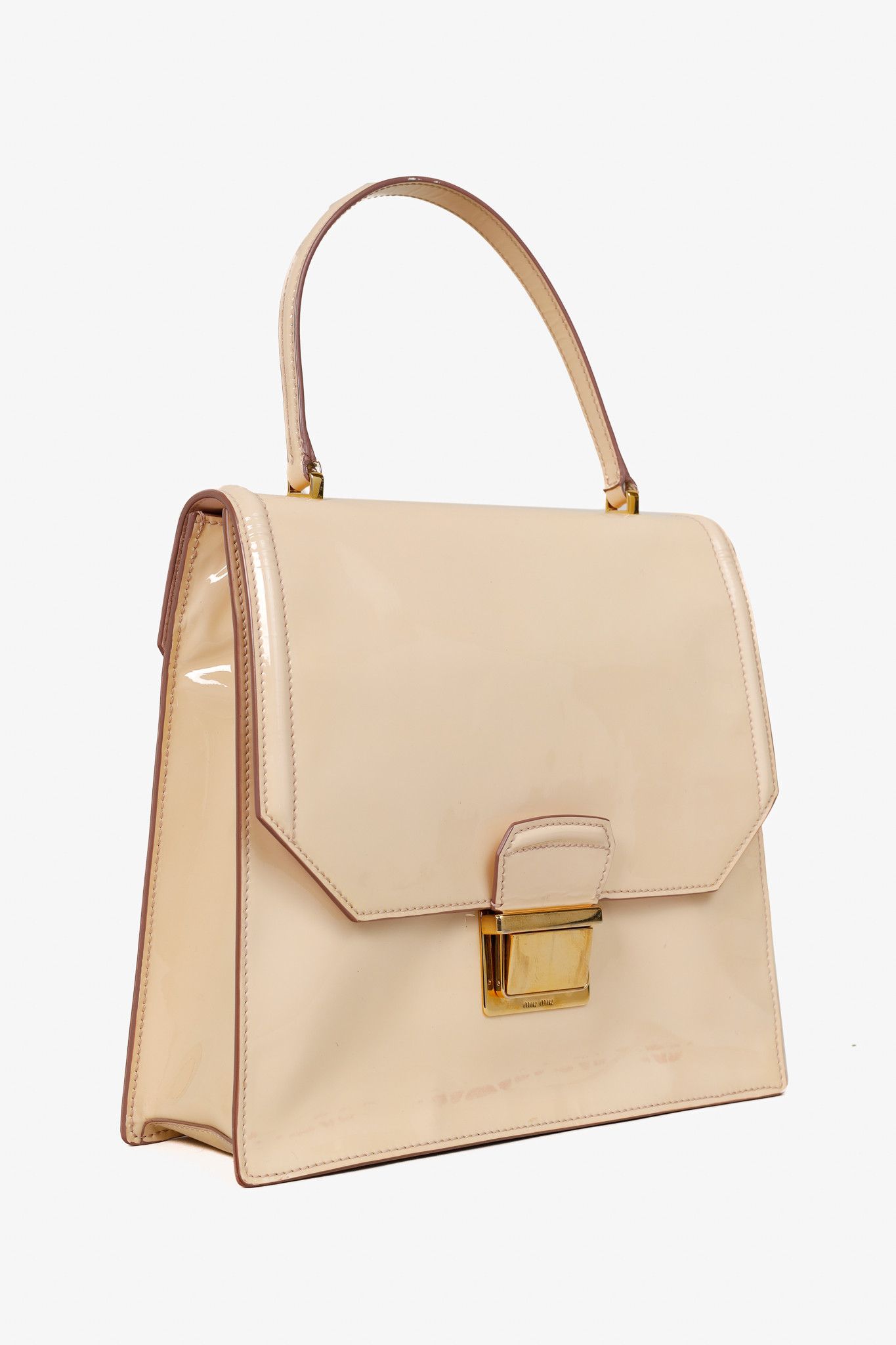Miu Miu Miu Miu Gemma Vernice Leather Top-Handle Flap Bag Size ONE SIZE - 2 Thumbnail