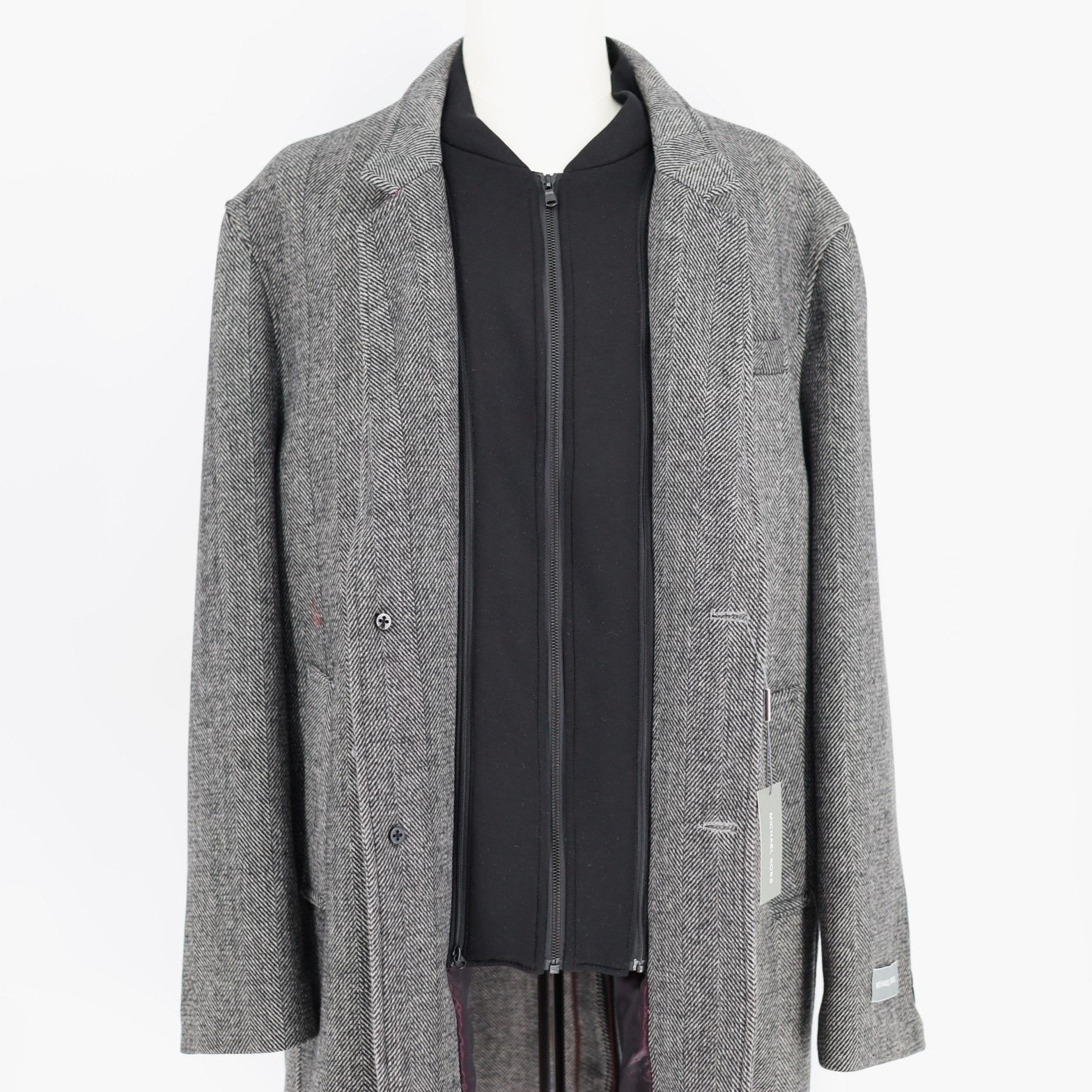 Michael Kors Michael Kors Men's Herringbone Pike Classic-Fit Overcoat 50R Size US XXL / EU 58 / 5 - 6 Thumbnail