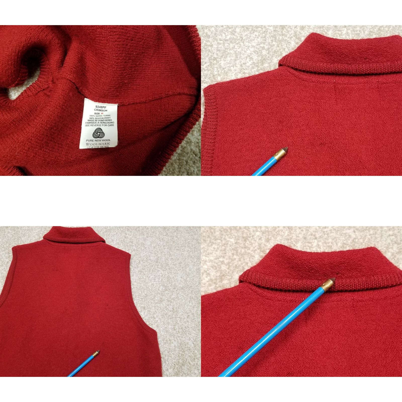Vintage VINTAGE Woolrich Vest Womens M Red 100% Wool Metal Leaf Buttons Hong Kong Size M / US 6-8 / IT 42-44 - 9 Thumbnail