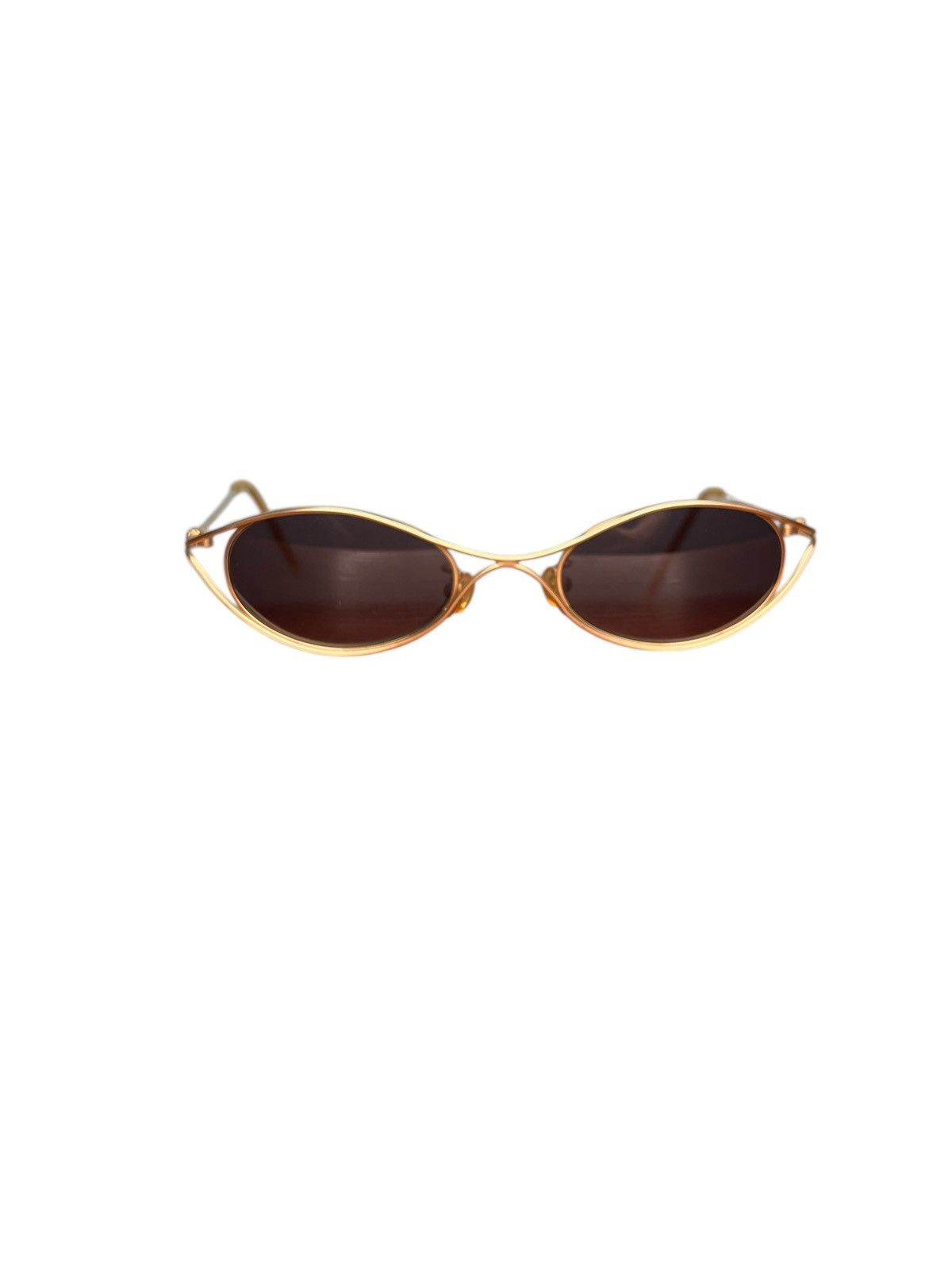 ALAIN DELON Vintage Alain Delon 3405 Gold Oval Cat-Eye Sunglasses Size ONE SIZE - 5 Thumbnail
