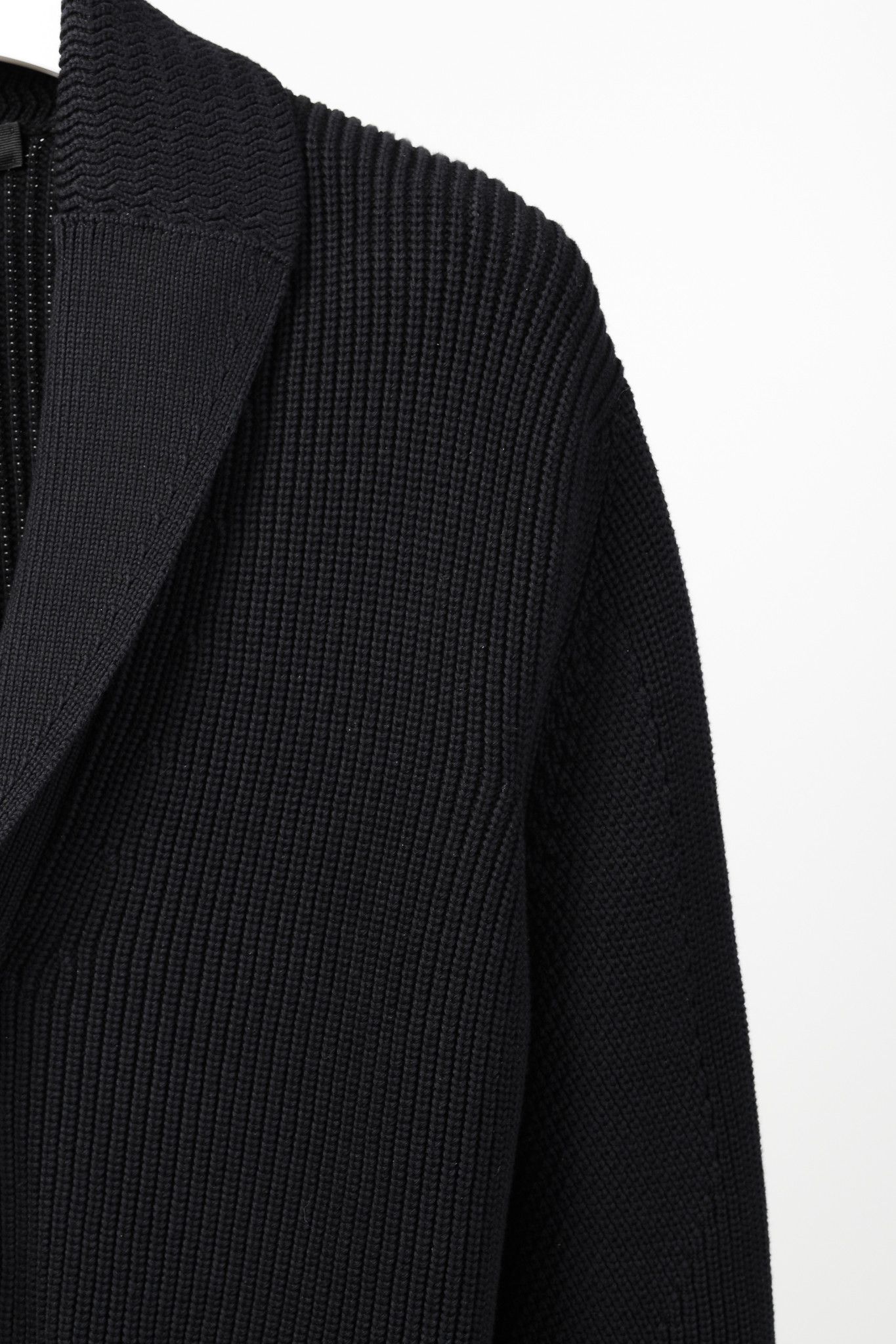 Ermenegildo Zegna Ermenegildo Zegna Navy Cotton-Silk Ribbed Knit Cardigan Size US L / EU 52-54 / 3 - 5 Thumbnail