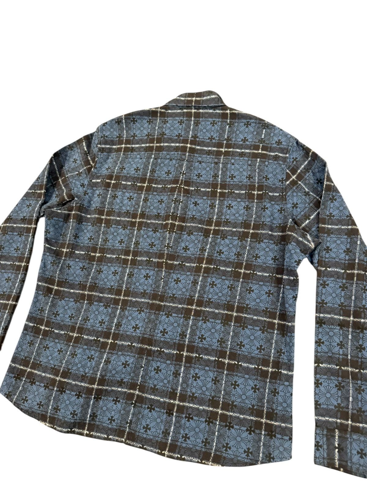 Chrome Hearts Mini Plus Print Blue Loose Ends Cross Patch Flannel Size US XXL / EU 58 / 5 - 7 Thumbnail