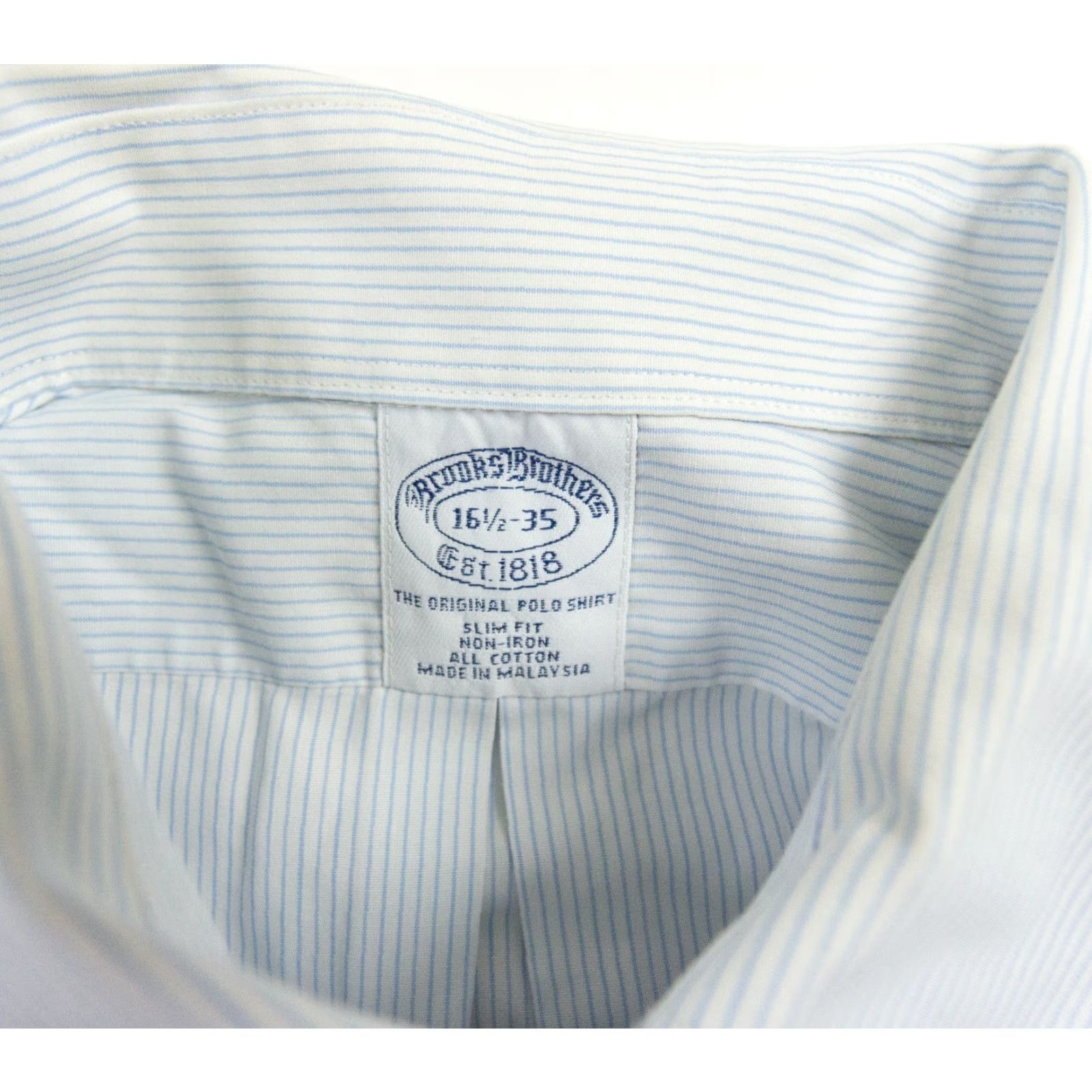 Brooks Brothers VINTAGE Brooks Brothers Men’s Button-Up Shirt Long Sleeve Collared Cotton Stripe 16.5 Blue Formal Business Casual Size US L / EU 52-54 / 3 - 6 Thumbnail