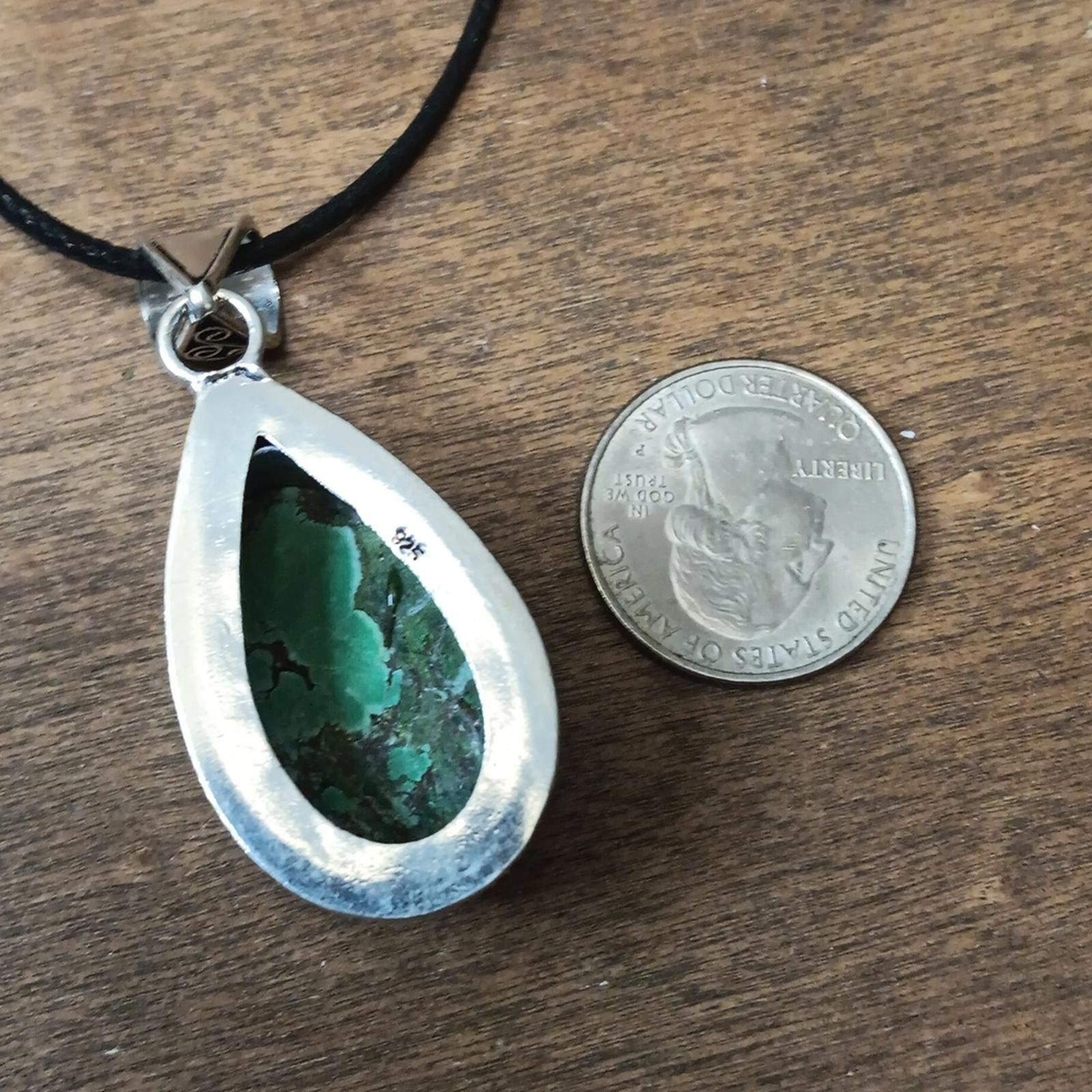 Designer Elegant Green Turquoise Teardrop Pendant Necklace Size ONE SIZE - 2 Thumbnail