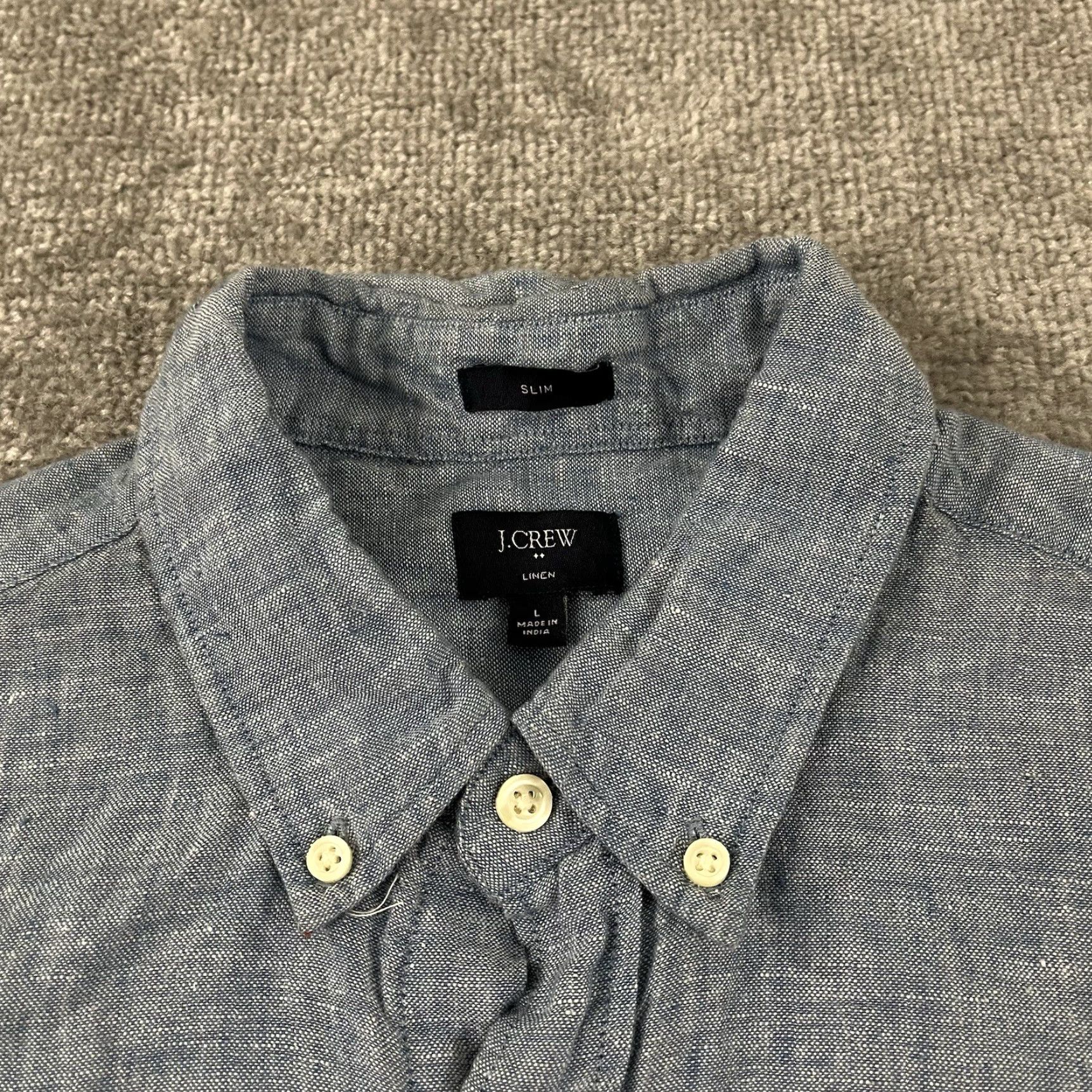 J.Crew J. CREW Shirt Mens Large Slim Linen Button-Down Long Sleeve Casual Summer Preppy Shirt Size US L / EU 52-54 / 3 - 3 Thumbnail