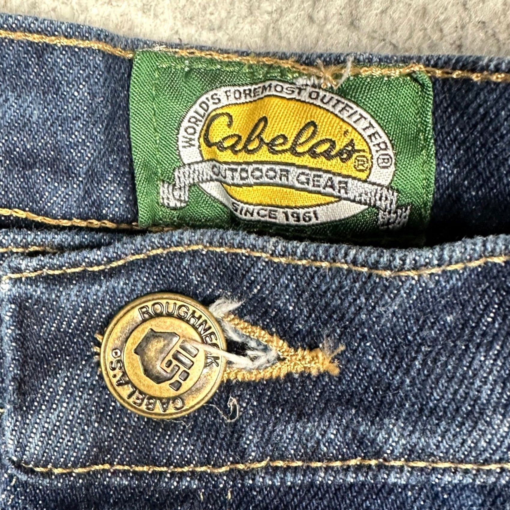 Vintage Cabelas Mens Jeans 40X34 Blue Roughneck Fleece Lined Straight Leg 5 Pocket Denim Size US 40 / EU 56 - 6 Thumbnail