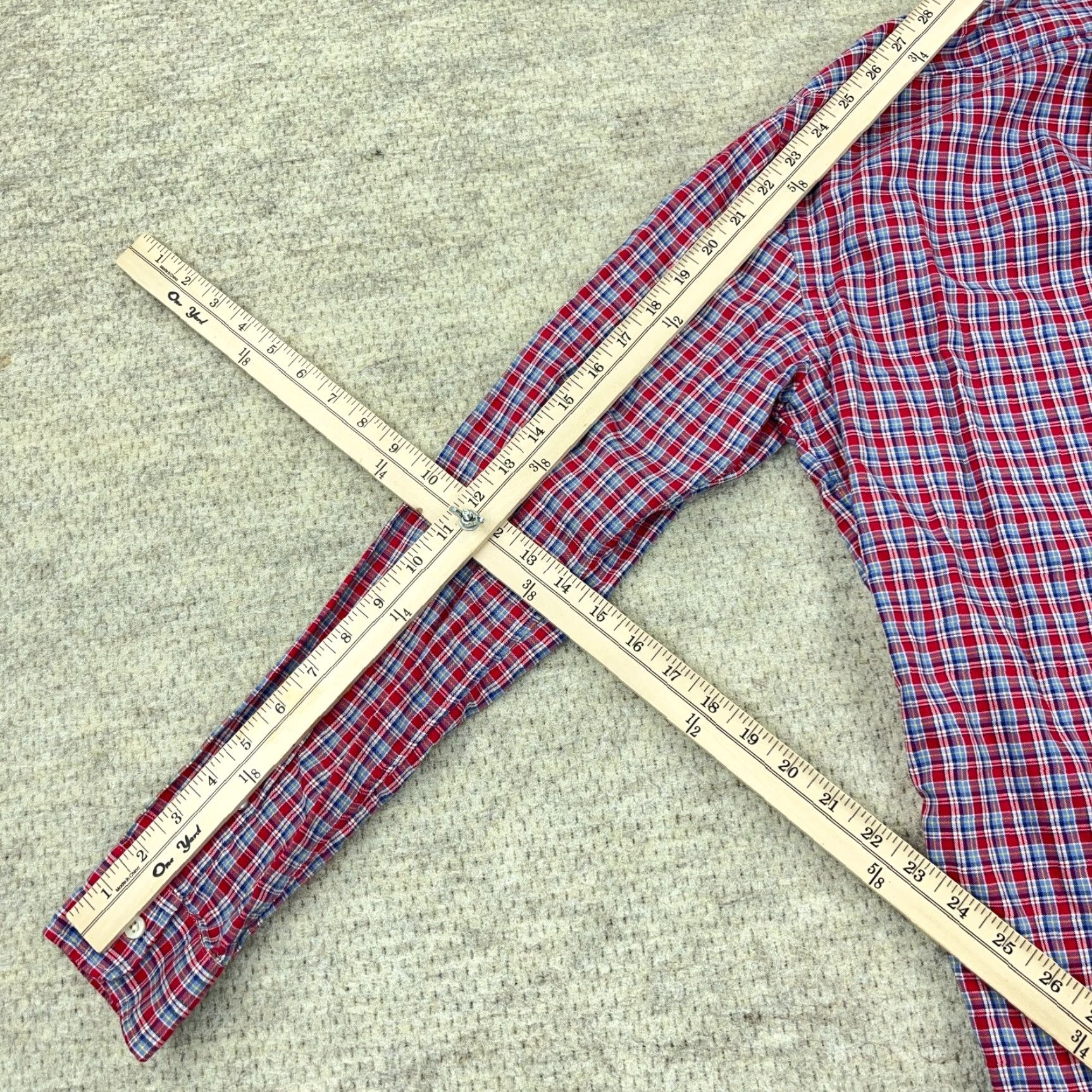 Ralph Lauren Ralph Lauren Shirt Men Small Pink Button-Up Lightweight Oxford Plaid Dress White-Blue Cotton Button-Down, Regular Fit, Long Sleeve, Casual Size 36R - 7 Thumbnail