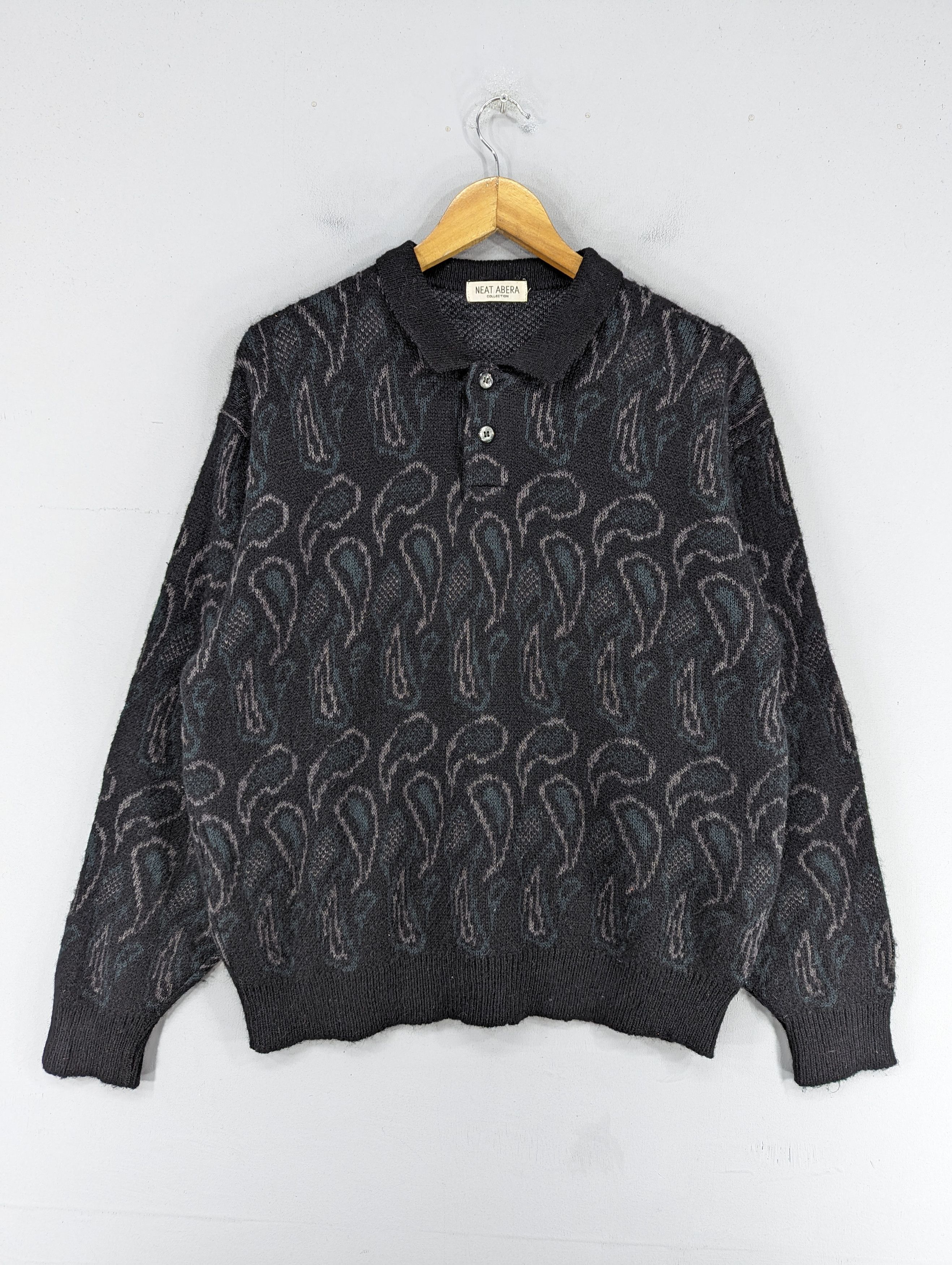 Vintage Japanese Brand Wool Knit Paisley Style Sweatshirt Size US M / EU 48-50 / 2 - 1 Thumbnail