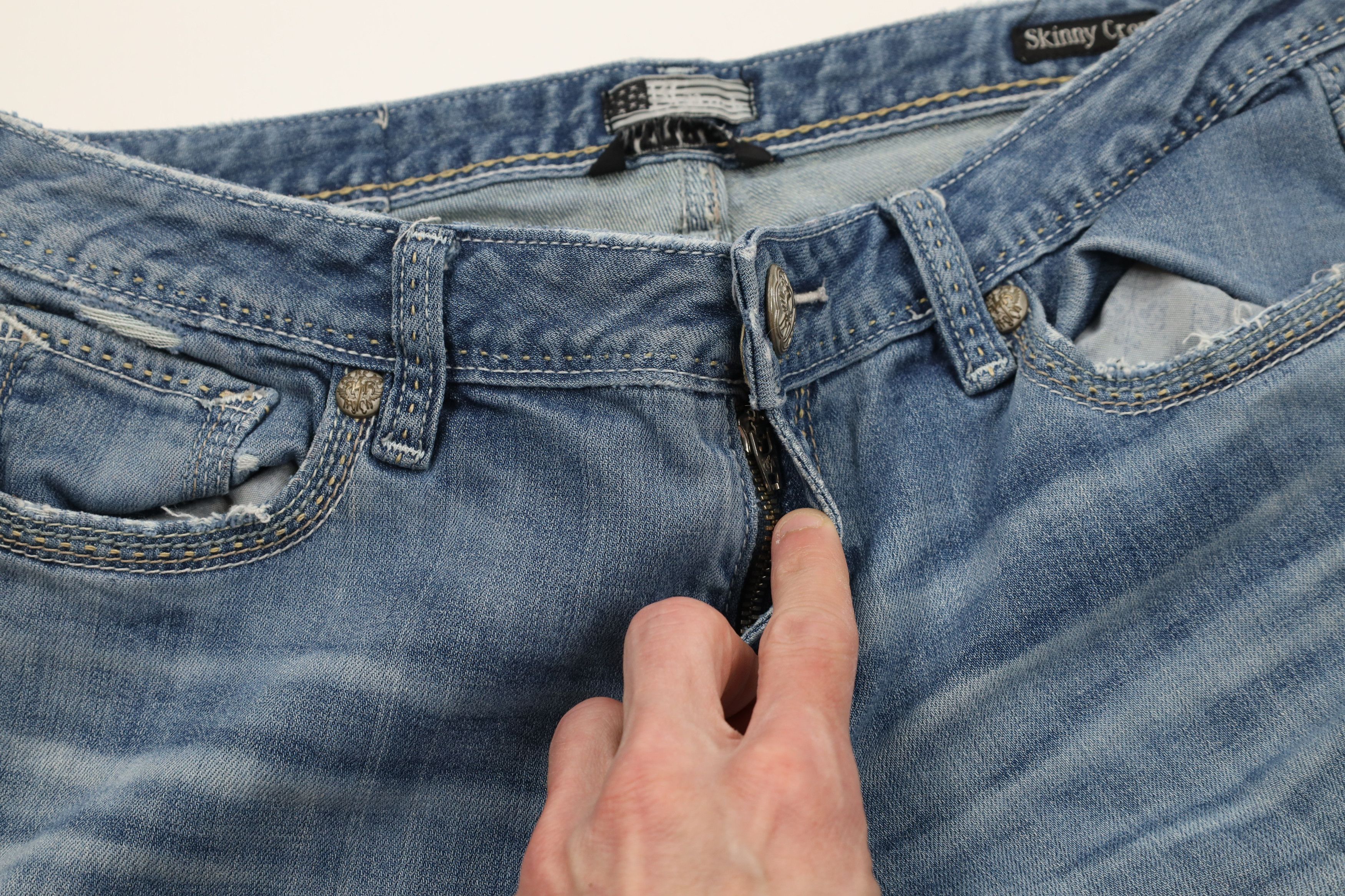 Express × Vintage Rerock Express Thick Stitch Stretch Skinny Crop Jeans Size 28" / US 6 / IT 42 - 7 Thumbnail