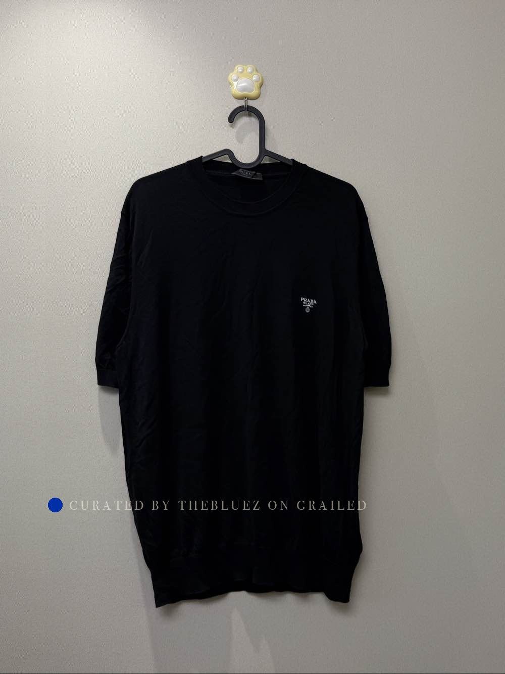 Prada Black Short Sleeve Embroidered Sweater Size US L / EU 52-54 / 3 - 1 Thumbnail