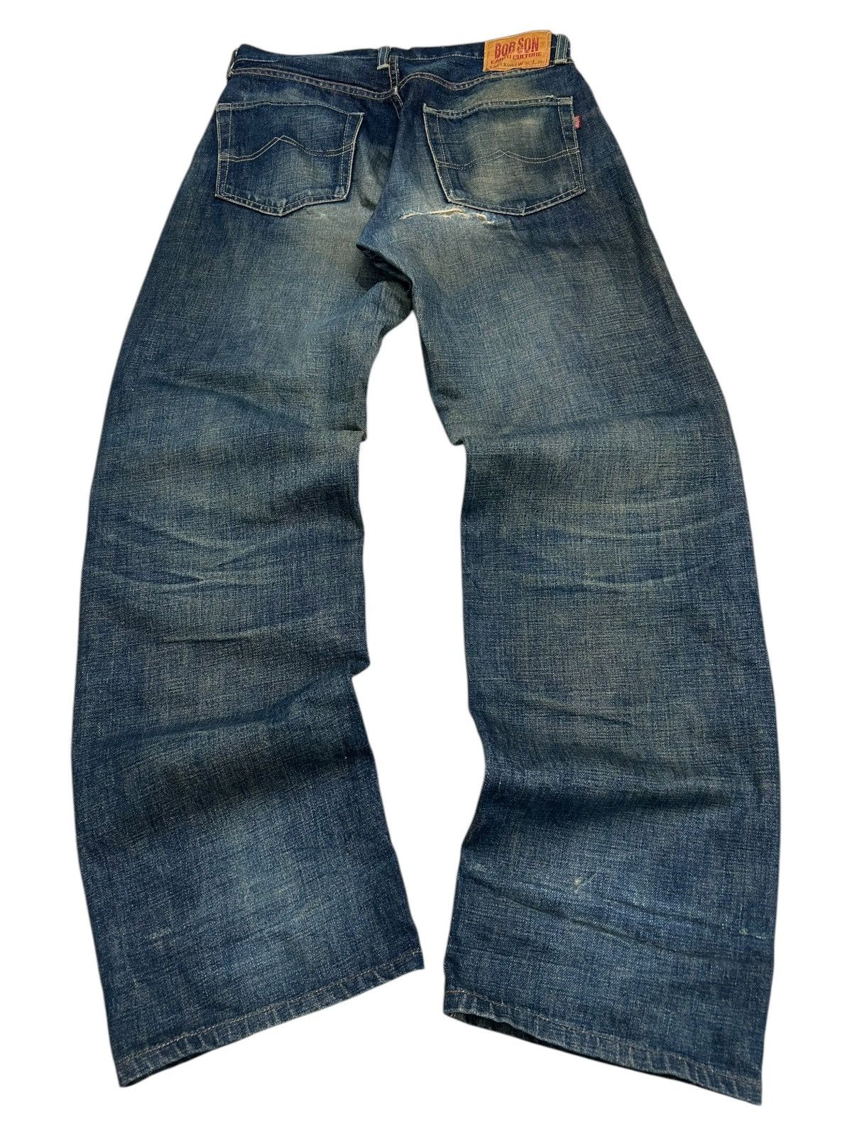 20471120 × Japanese Brand Vintage Bobson Selvedge Redline Japan Denim Indigo Washed Size US 31 - 2 Thumbnail