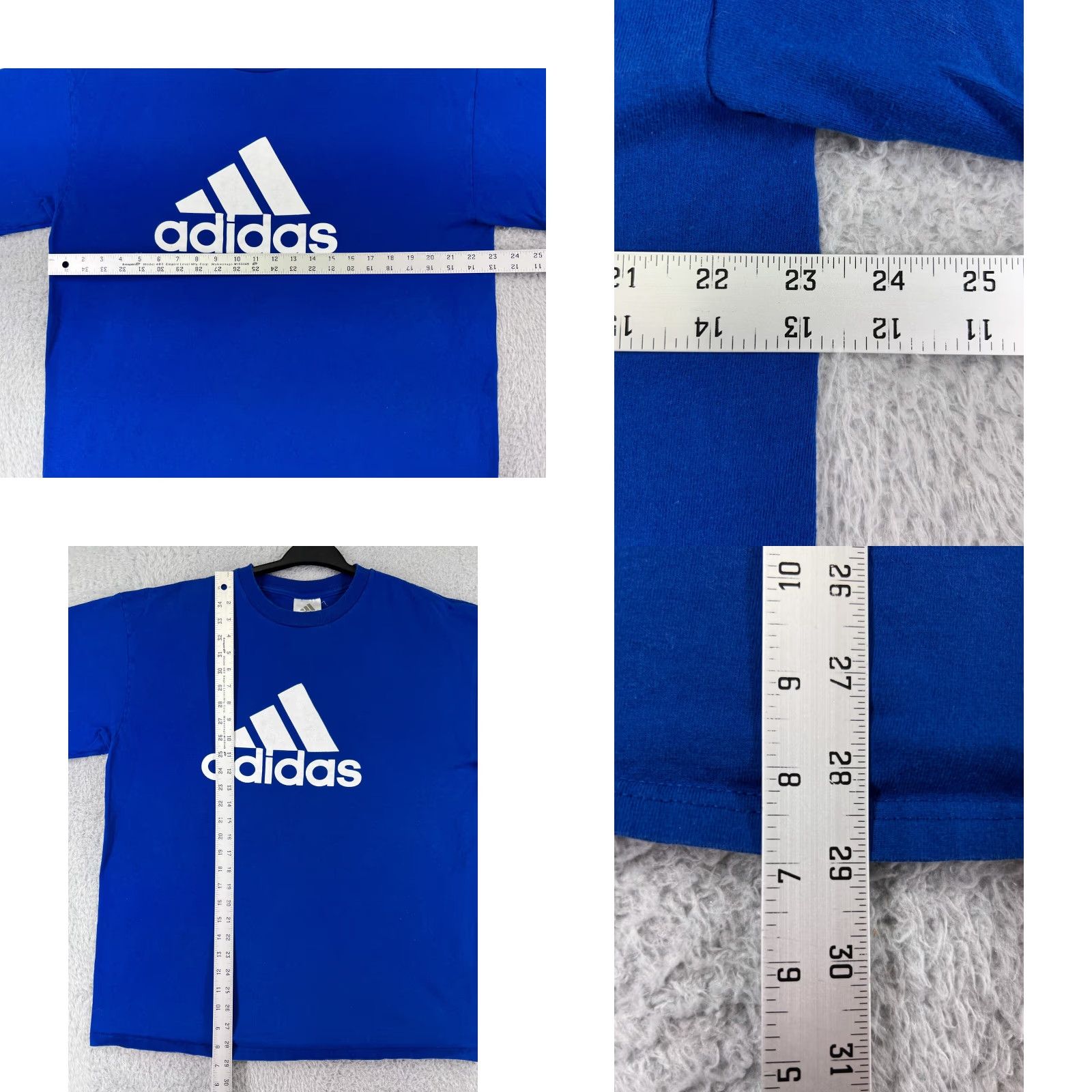 Adidas Adidas Shirt Mens Large Blue Short Sleeve Crew Neck Cotton Logo T-Shirt, Jersey, Sports, 90s? Size US L / EU 52-54 / 3 - 9 Thumbnail