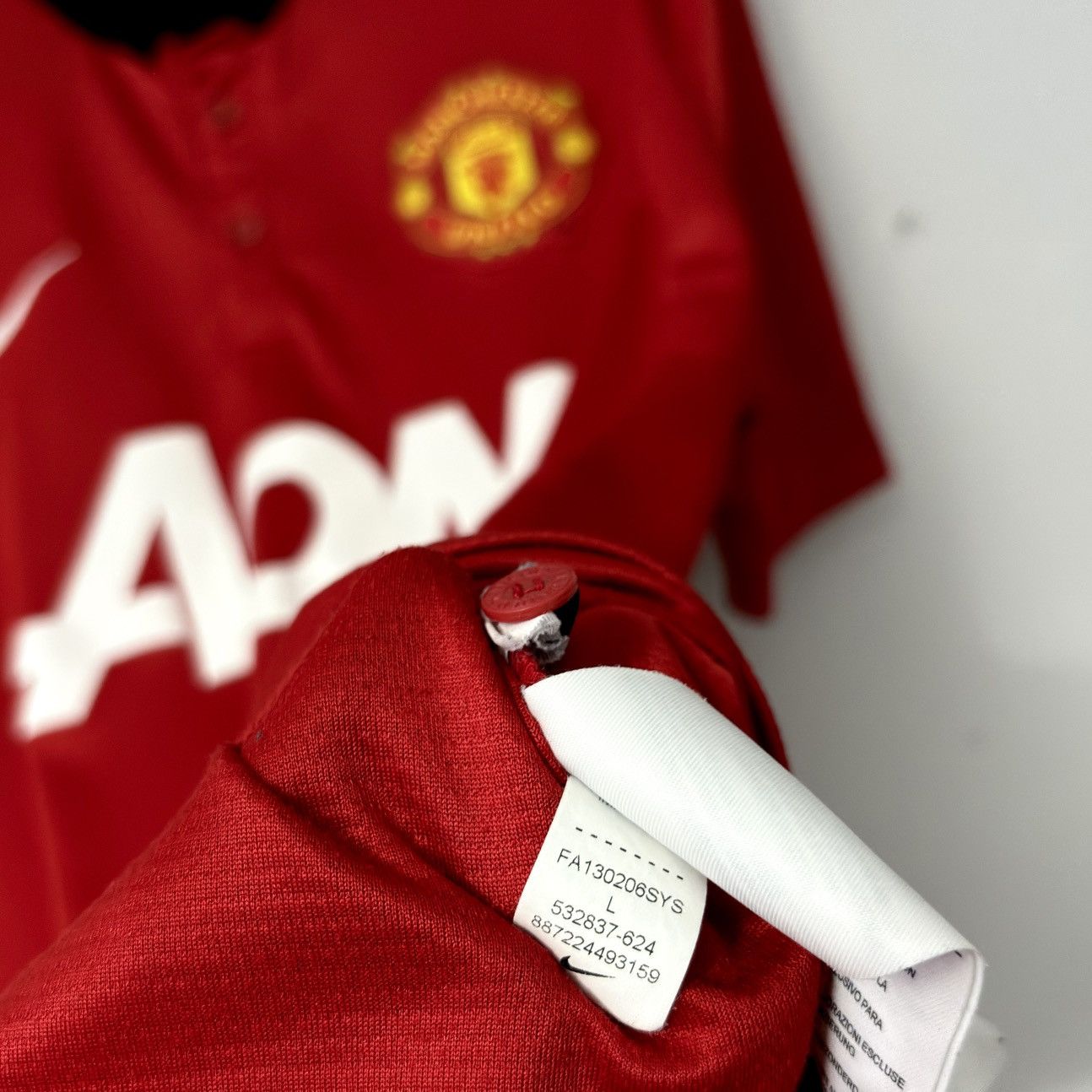 Nike × Vintage 2013 2014 Manchester United Nike Home Kit Soccer Jersey Tee Size US L / EU 52-54 / 3 - 6 Thumbnail