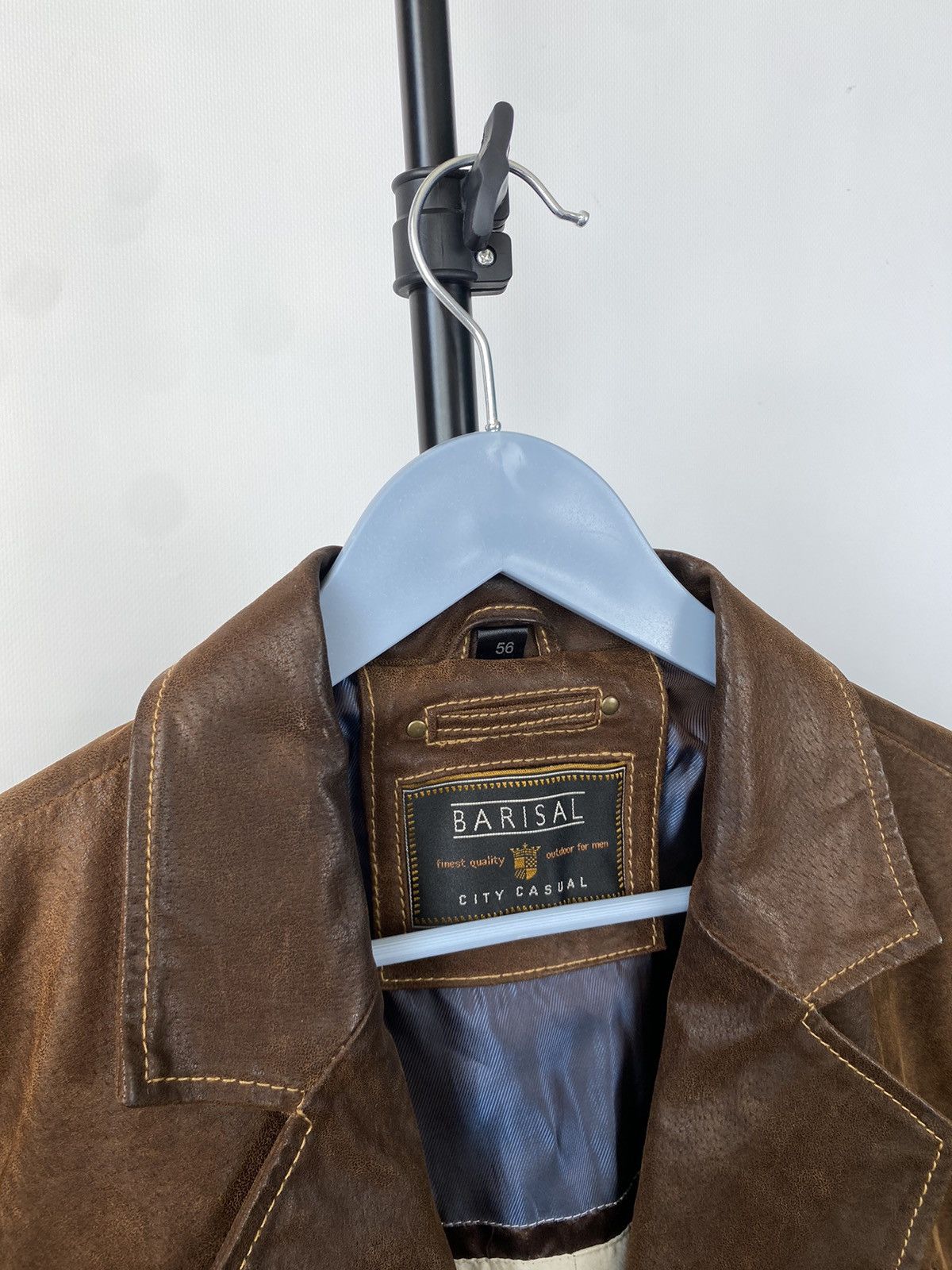 Japanese Brand × Vintage Avant Garde 90s Brown Leather jacket blazer Size US L / EU 52-54 / 3 - 4 Thumbnail