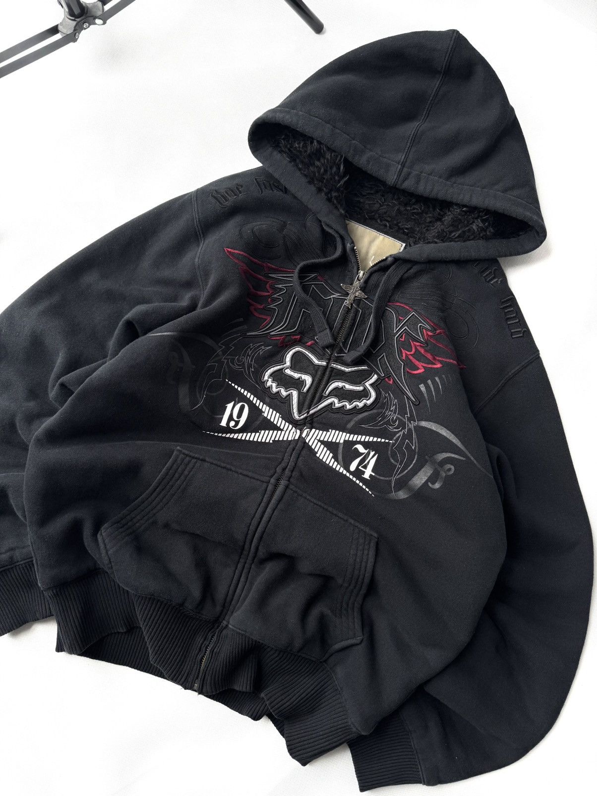 Fox Racing Fox Racing Boxy Fit Zip Hoodie Y2K Affliction Gothic Style Size US XL / EU 56 / 4 - 18 Thumbnail