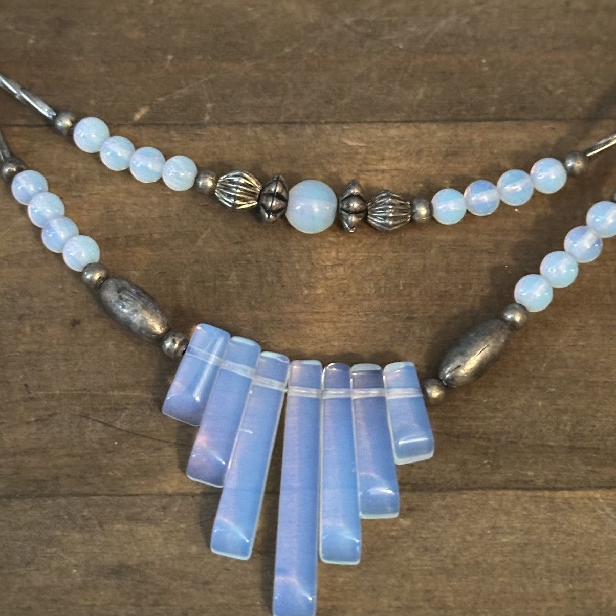 Vintage Vintage moonstone liquid silver layered necklace Size ONE SIZE - 3 Thumbnail