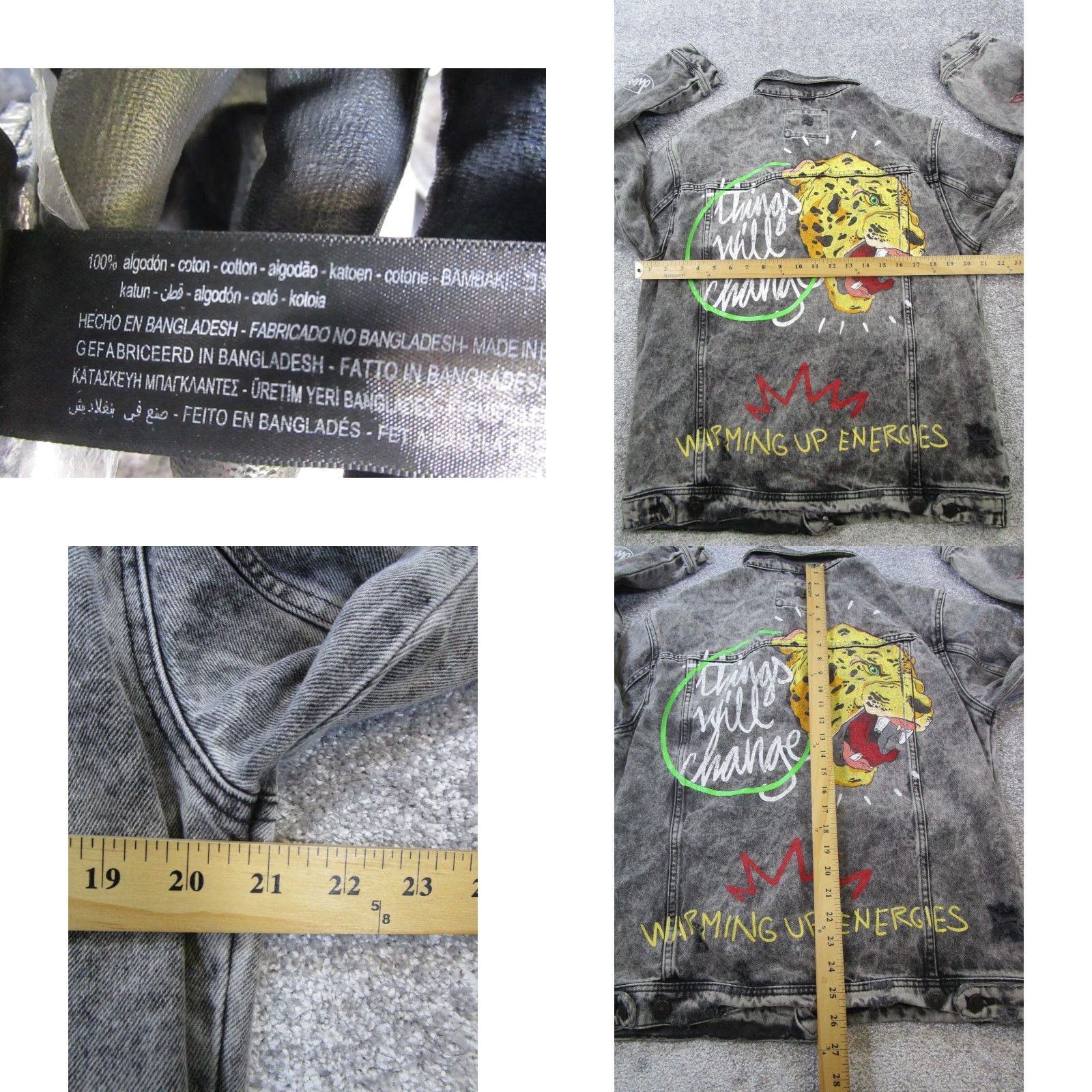 Zara Zara Jacket Mens Large Gray Pleated Denim Cotton Bomber Jacket Size US L / EU 52-54 / 3 - 8 Thumbnail