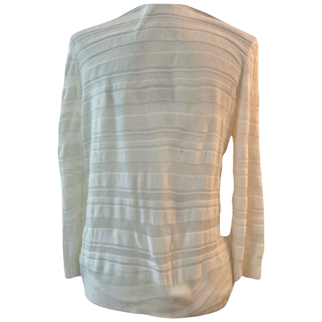 Other New York & Co Cream Sheer Knit Button Cardigan Sweater sz M Size M / US 6-8 / IT 42-44 - 6 Thumbnail
