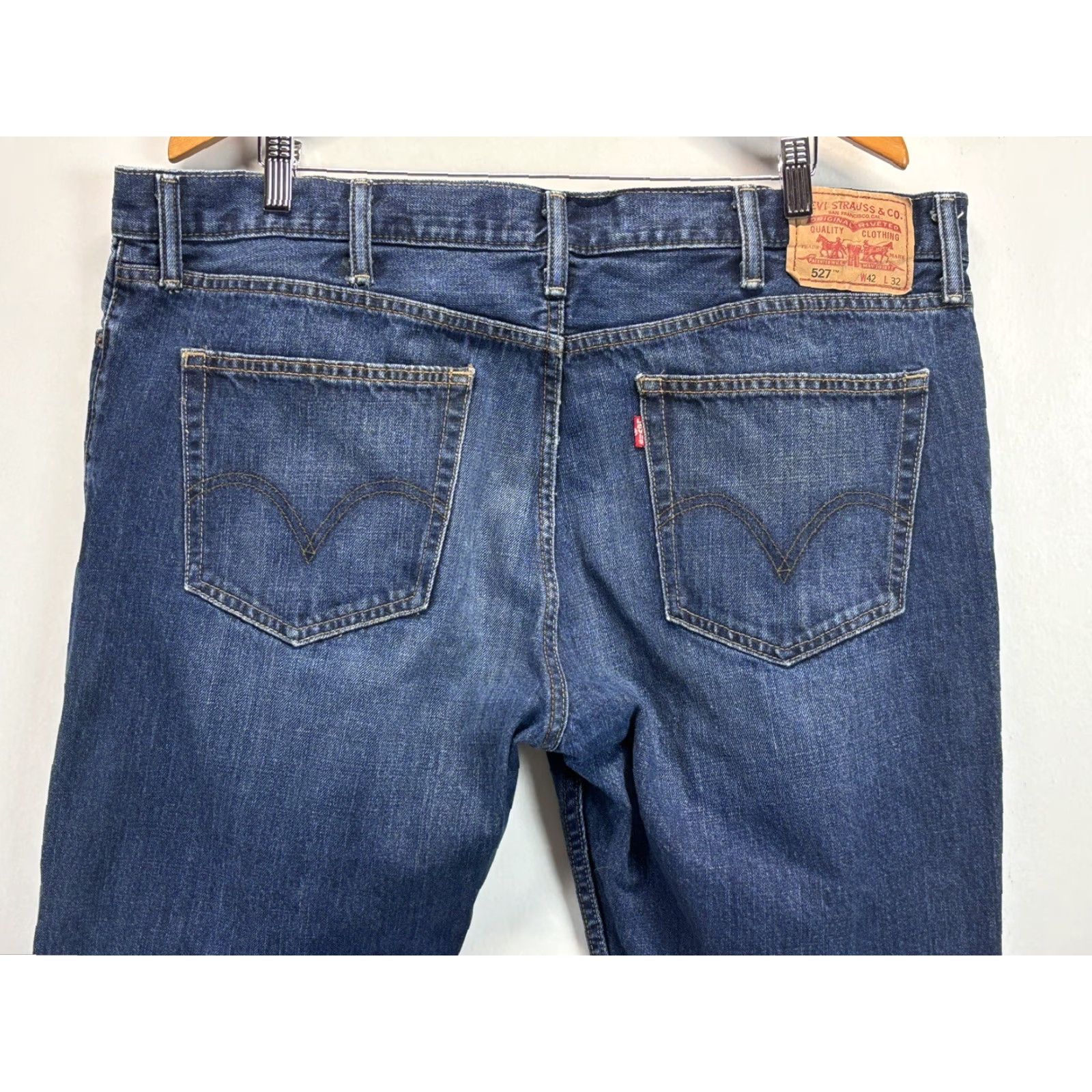 Levi's Levi's 527 Bootcut Jeans Mens 42x32 Blue Denim Jeans Regular 527 Bootcut Cotton Denim Mens Size US 42 / EU 58 - 4 Thumbnail