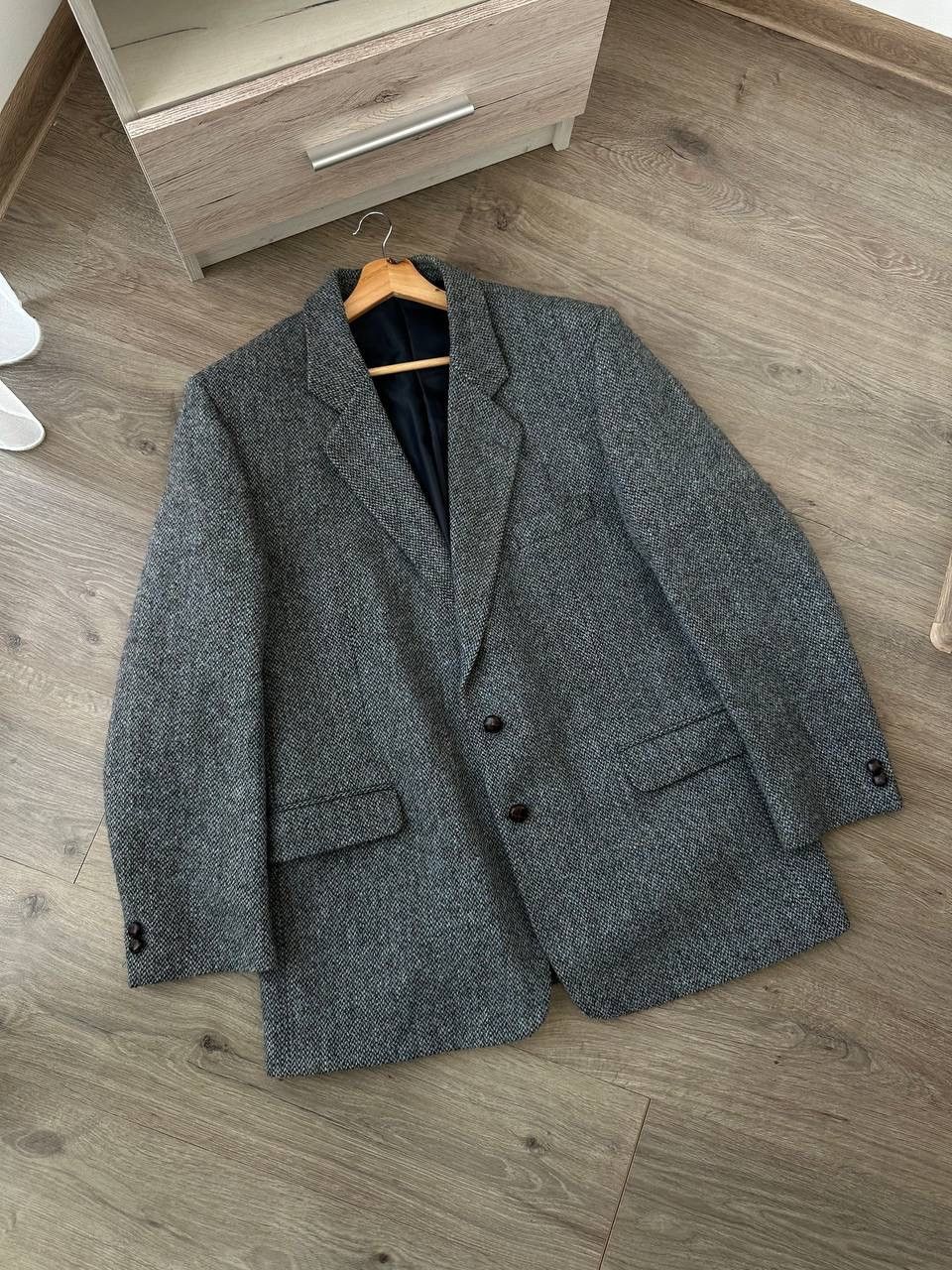 Harris Tweed × Vintage Vintage Harris Tweed Wool Bottons Blazer Coat Jacket Size 52R - 4 Thumbnail