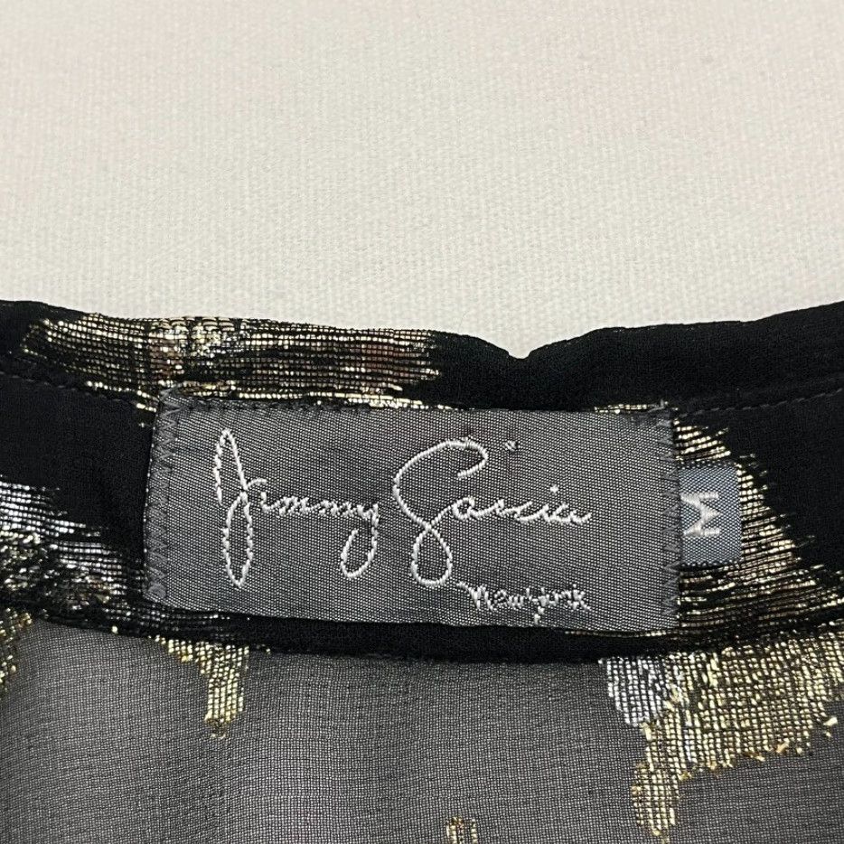 Vintage VINTAGE Jerry Garcia Shirt Womens M Black Gold Metallic Feather Sheer Button Front Size M / US 6-8 / IT 42-44 - 3 Thumbnail