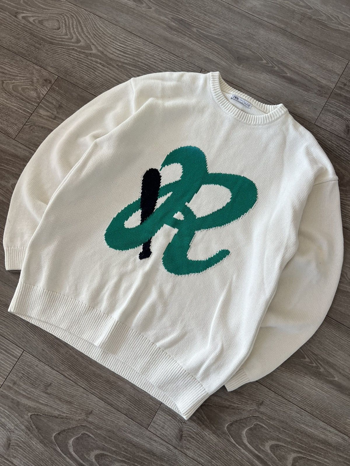 Japanese Brand × Zara ‼️Avant Garde Abstract Knit Logo Casual Sweater‼️ Size US L / EU 52-54 / 3 - 8 Thumbnail