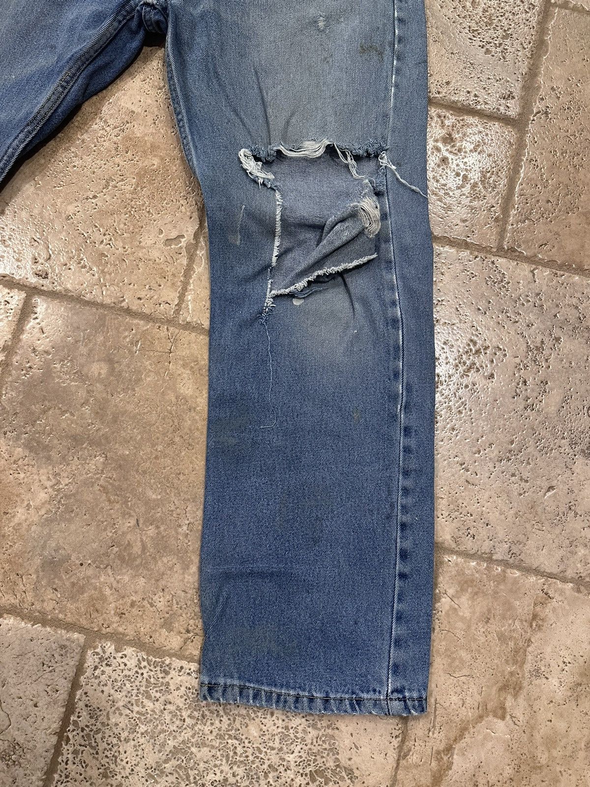 Architect × Vintage Vintage Architect Distressed Stone Paint Denim Blue Jeans Size US 36 / EU 52 - 3 Thumbnail