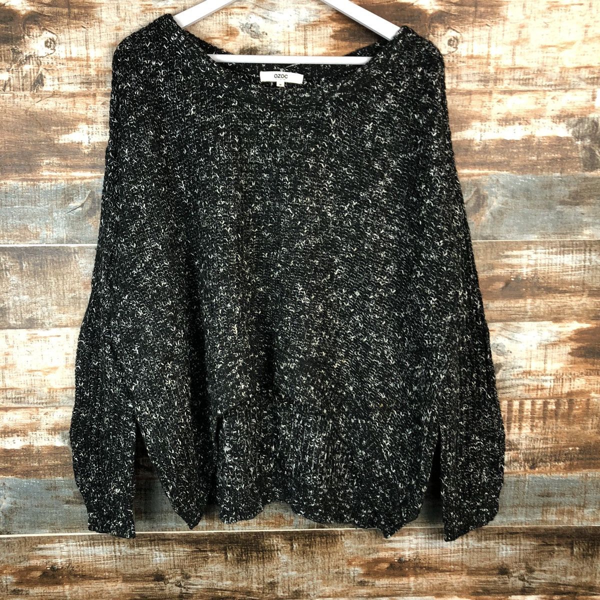 Homespun Knitwear × Japanese Brand Ozoc Black Knitwear #A1367 Size M / US 6-8 / IT 42-44 - 3 Thumbnail
