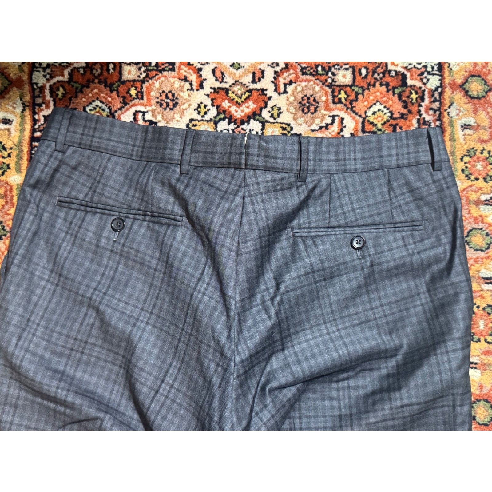 Tom Ford Tom Ford Gray Plaid Flannel Trousers 58R 37x30.5 Pants Wool Size 38R - 3 Thumbnail