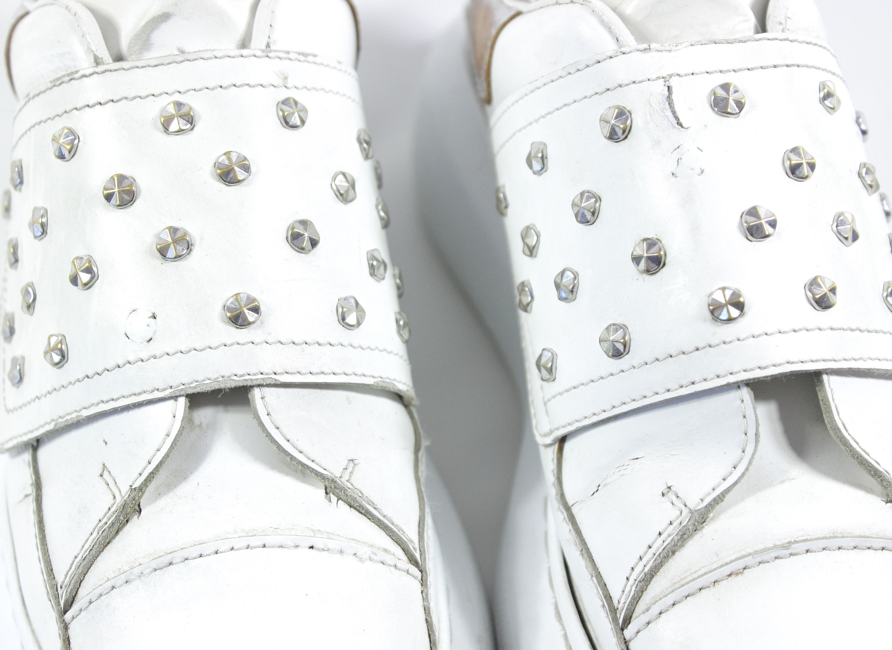 Alexander McQueen Closed Distressed Leather Oversize Sneakers Size US 6.5 / IT 36.5 - 6 Thumbnail