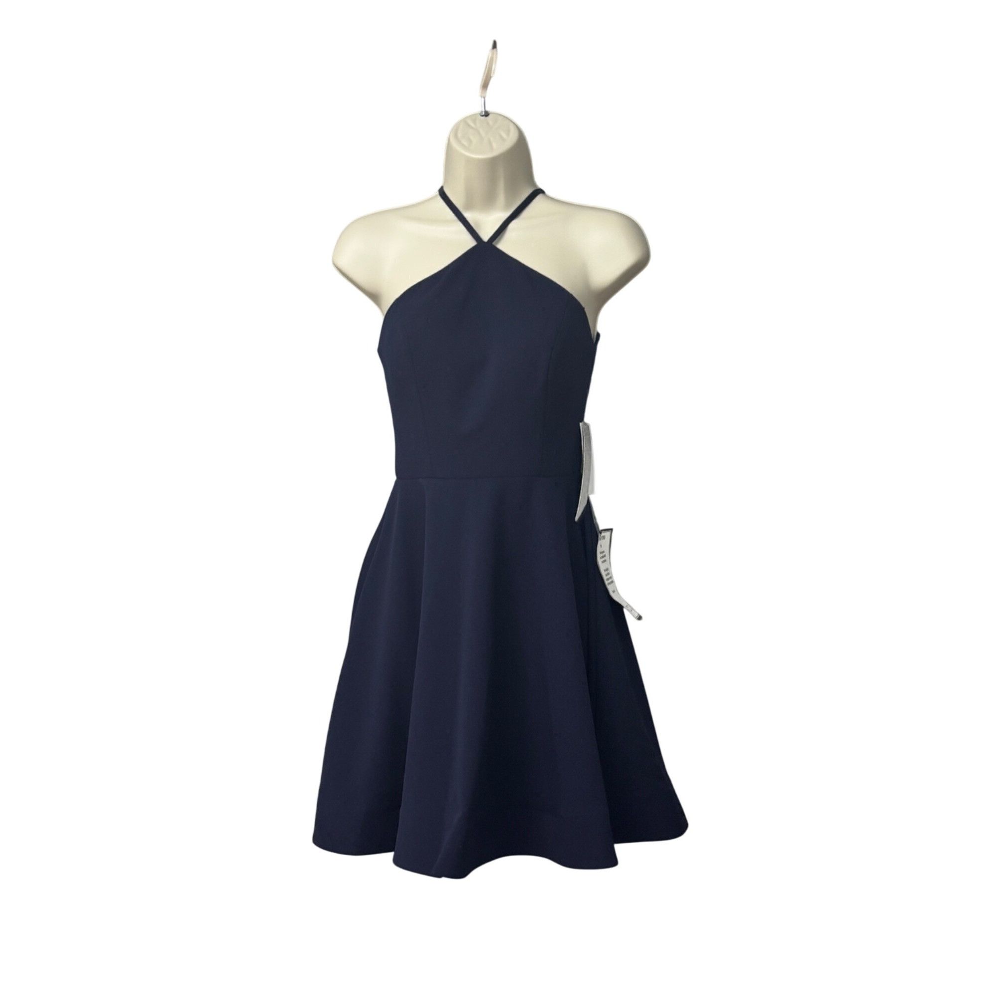 Other Sequin Hearts Juniors' Sequined Lace-Back Scuba Dress, Navy, Size ONE SIZE - 10 Thumbnail
